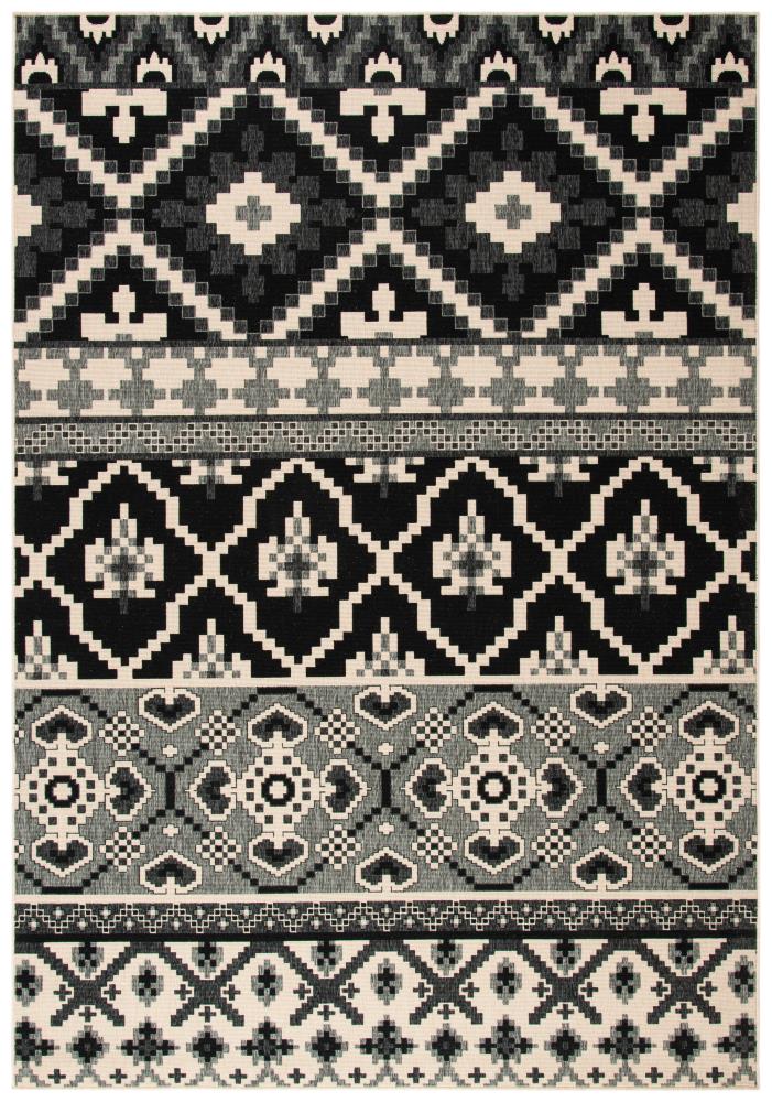 Safavieh VER097-0421-810 Veranda Srbislava 8 x 10 (ft) Loomed Synthetic Black/Beige Rectangular Indoor/Outdoor Abstract Bohemian/Eclectic Area rug