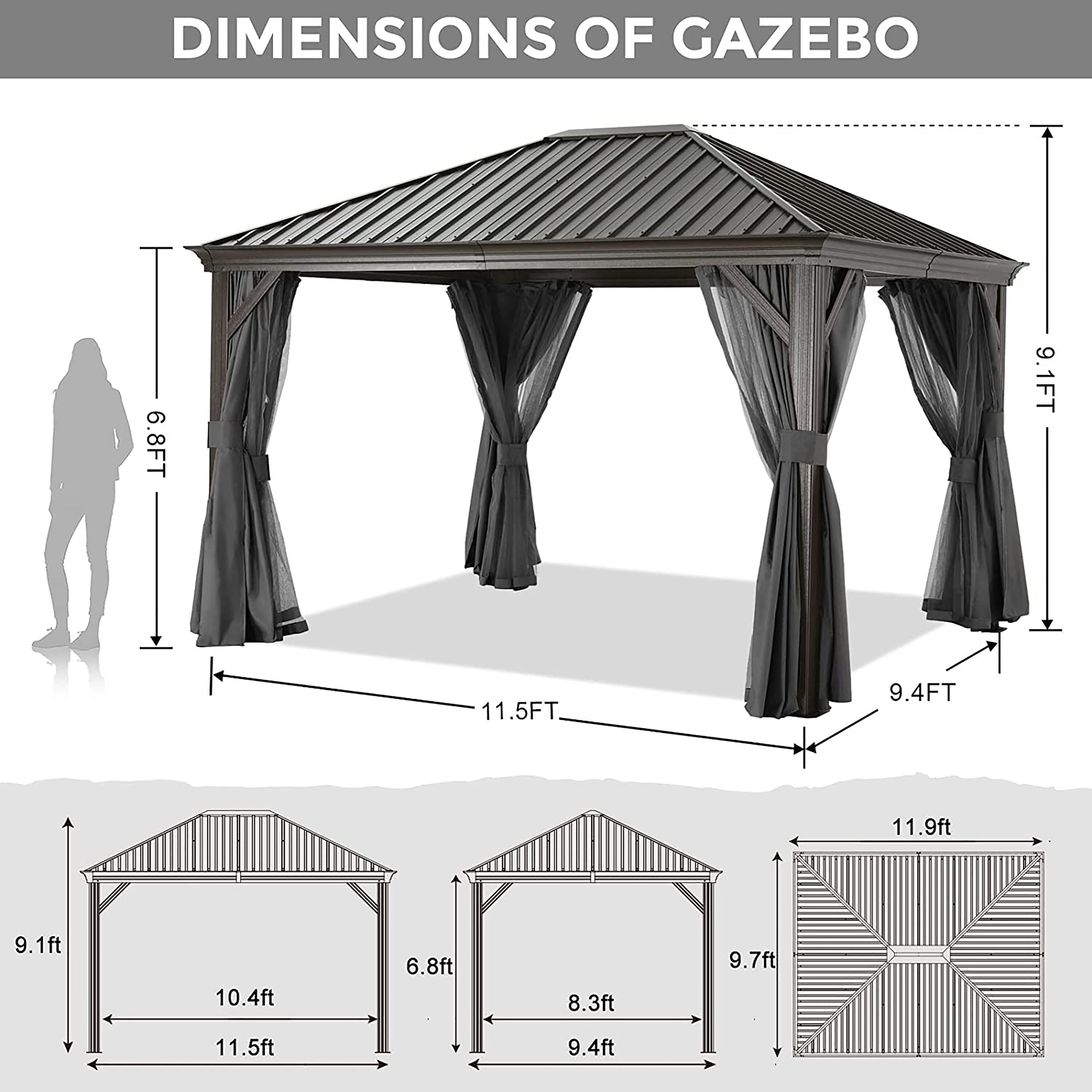 ABCCANOPY SR1012-GY Wood-Resin-Gazebos - View #10