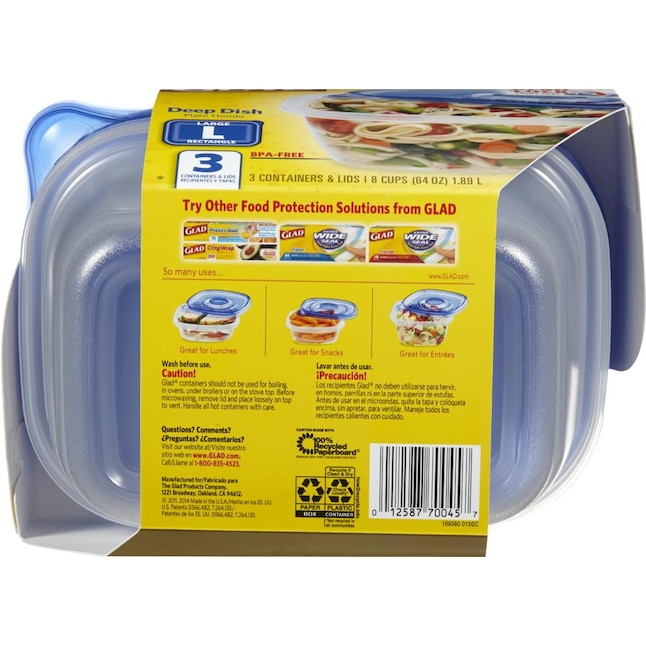 Glad, Kitchen, Glad Freezerware 8 Small Containers S With Lids Bpa Free  Freezer Ware 2 Packs