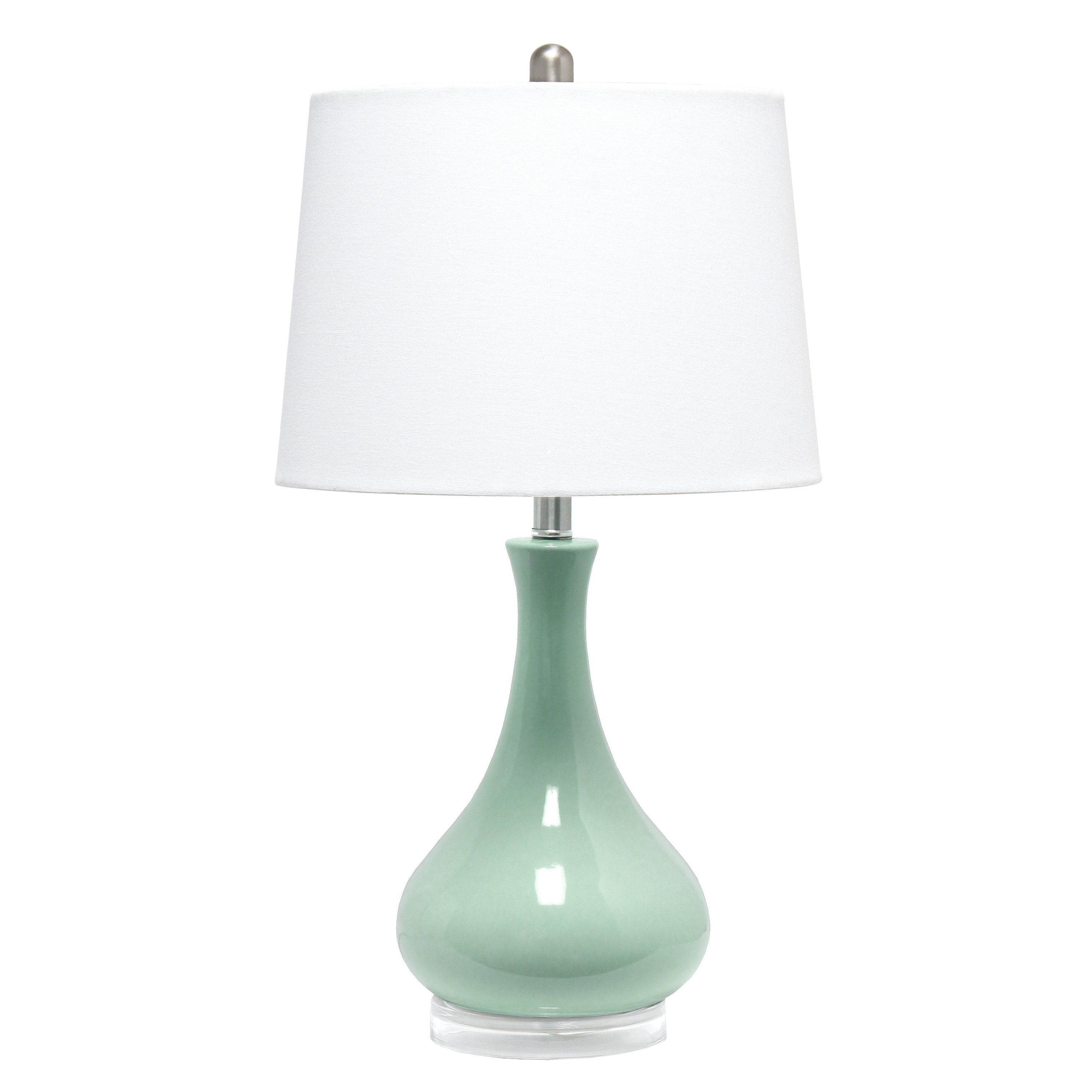 Lalia Home LHT-4005-AU Classix 26.25-in Aqua Rotary socket Table Lamp with Fabric Shade