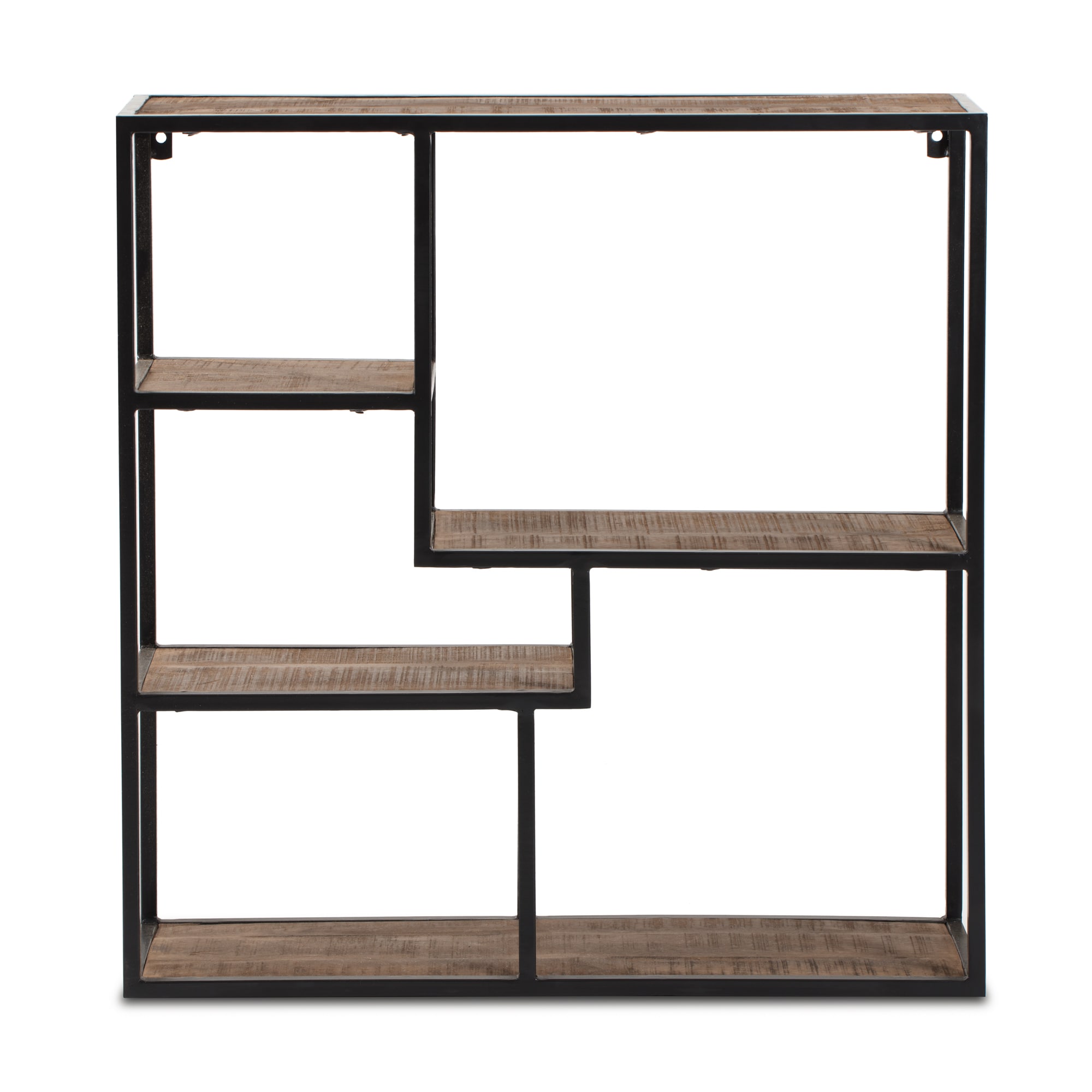 MH LONDON MH-ST-120 30-in L x 9-in D x 31-in H Black and Cafe Wood Square Floating Shelf (5 Shelves)