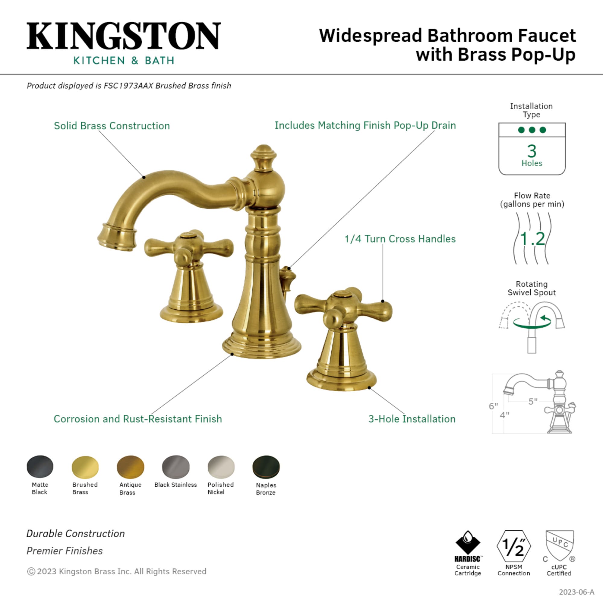 Kingston Brass WLFSC1979AAX Lavatory-Faucets - View #3