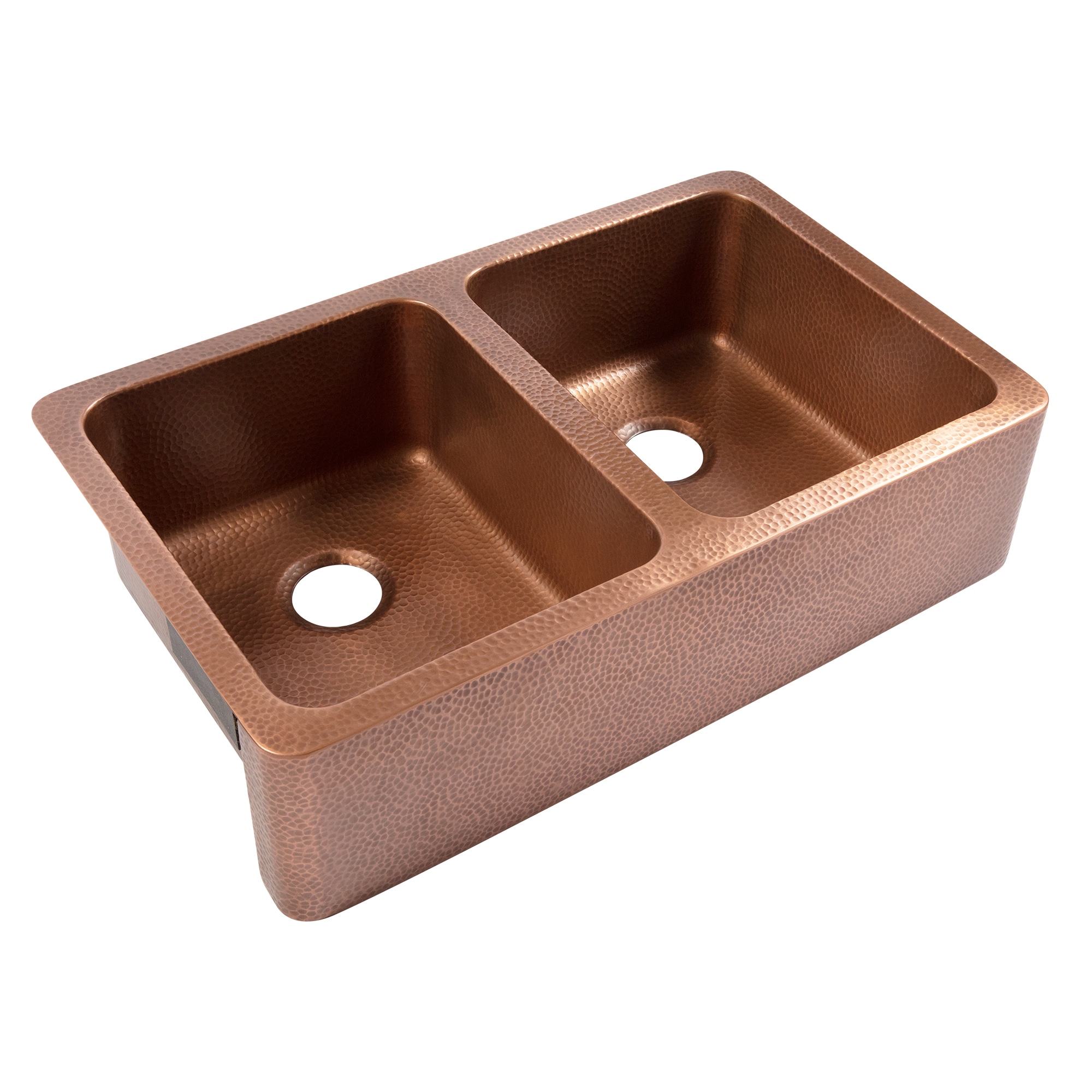 SINKOLOGY SK311-36AC Adams Undermount Undermount 35.65-in x 22-in Copper Double equal bowl 16 -Gauge Kitchen Sink