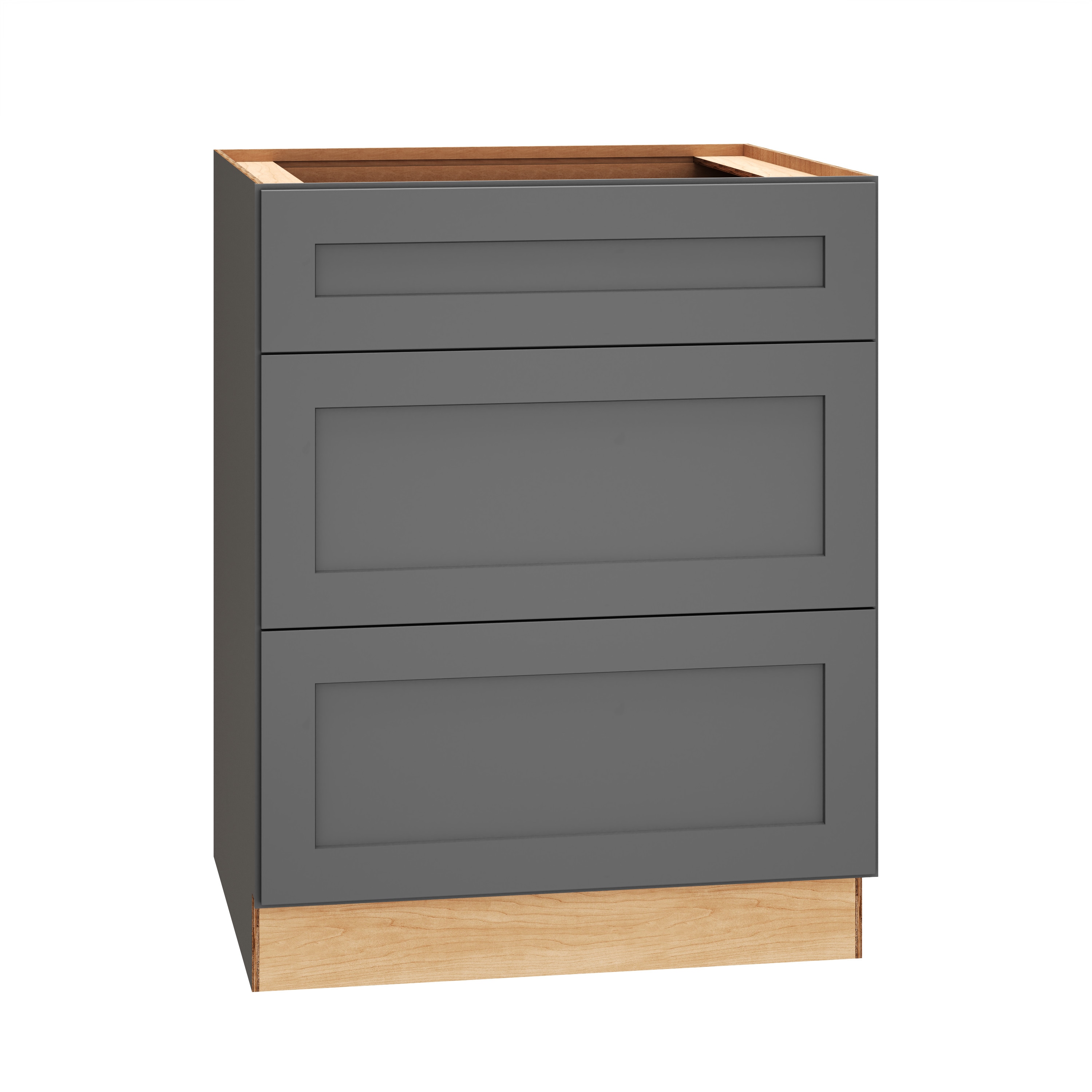 Diamond Express 328 3DB27 Jamestown 27-in W x 34.5 H x 24 D Moonstone Gray 3 -Drawers Drawer Base Fully assembled Plywood Cabinet (Recessed Panel Shaker)
