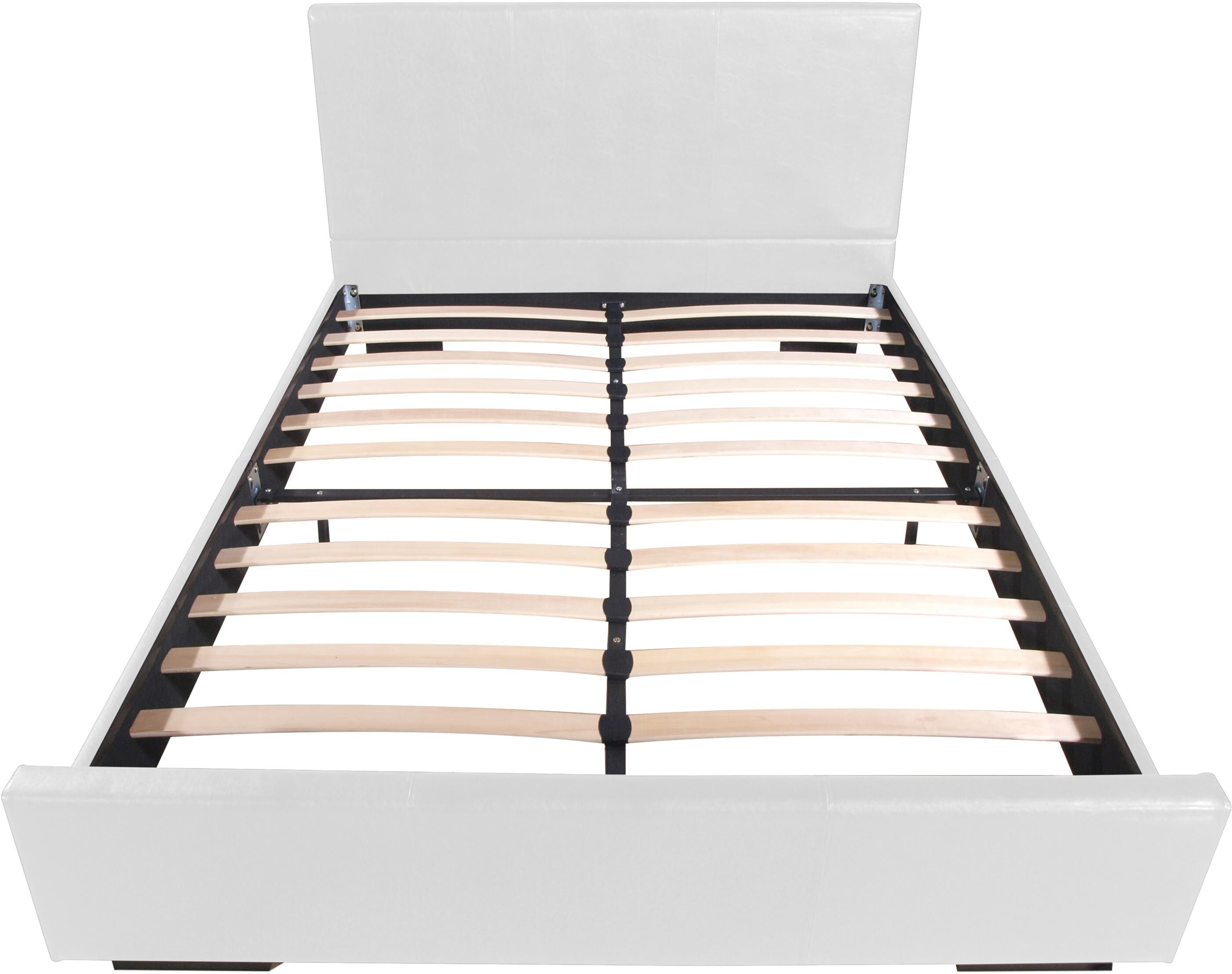 Camden Isle Abbey White Queen Faux Leather Platform Bed