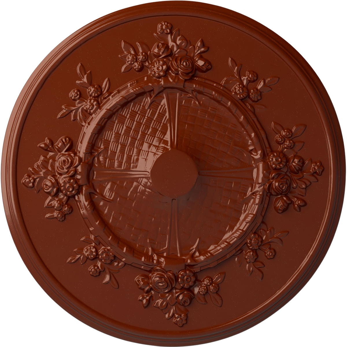 Ekena Millwork CM27FLFIF Flower 27-in W x 27-in L Painted Firebrick Polyurethane Whole Ceiling Medallion