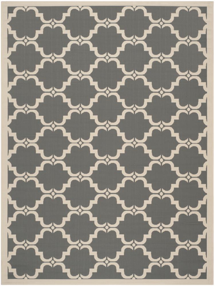 Safavieh Courtyard Aldo 5 x 8 Beige/Anthracite Indoor/Outdoor Trellis Coastal Area Rug