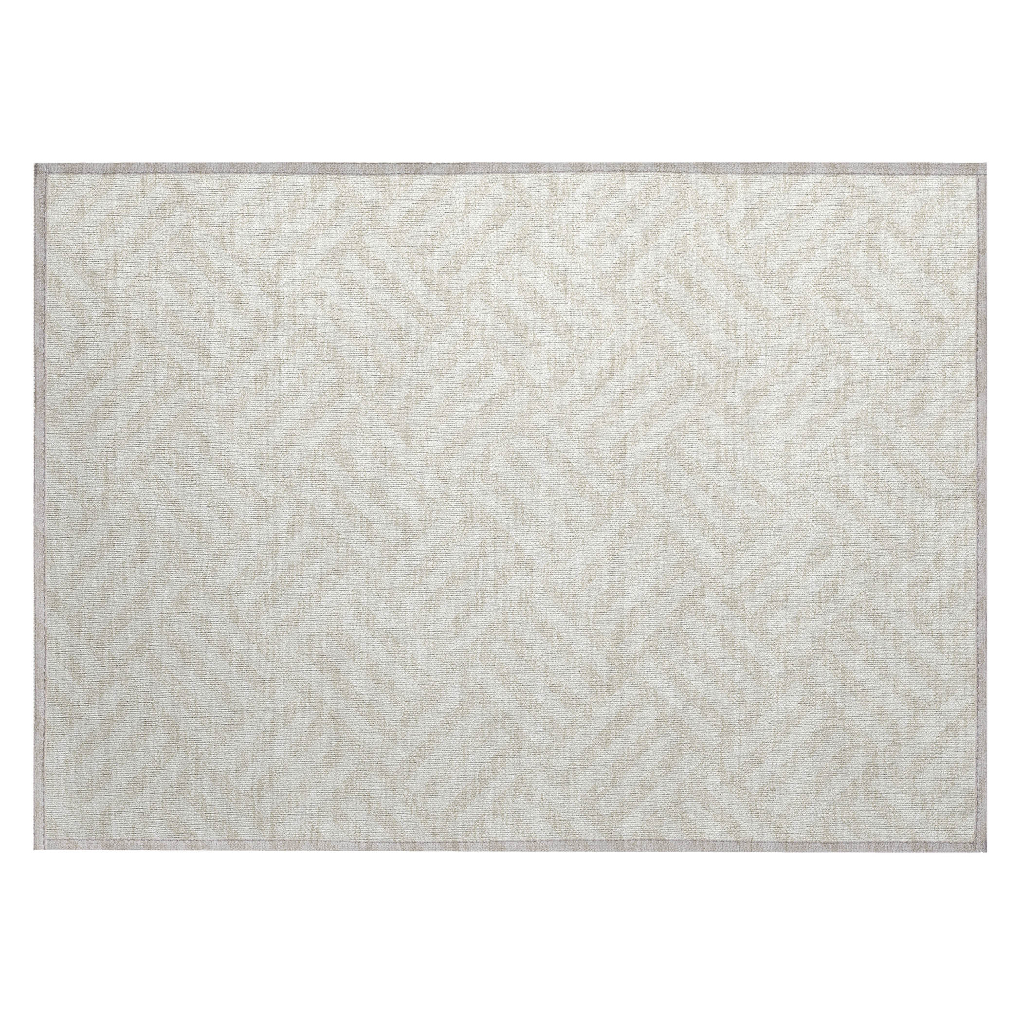 Ivory Geometric Synthetic Flat Woven Washable Rug 1'8" x 2'6"
