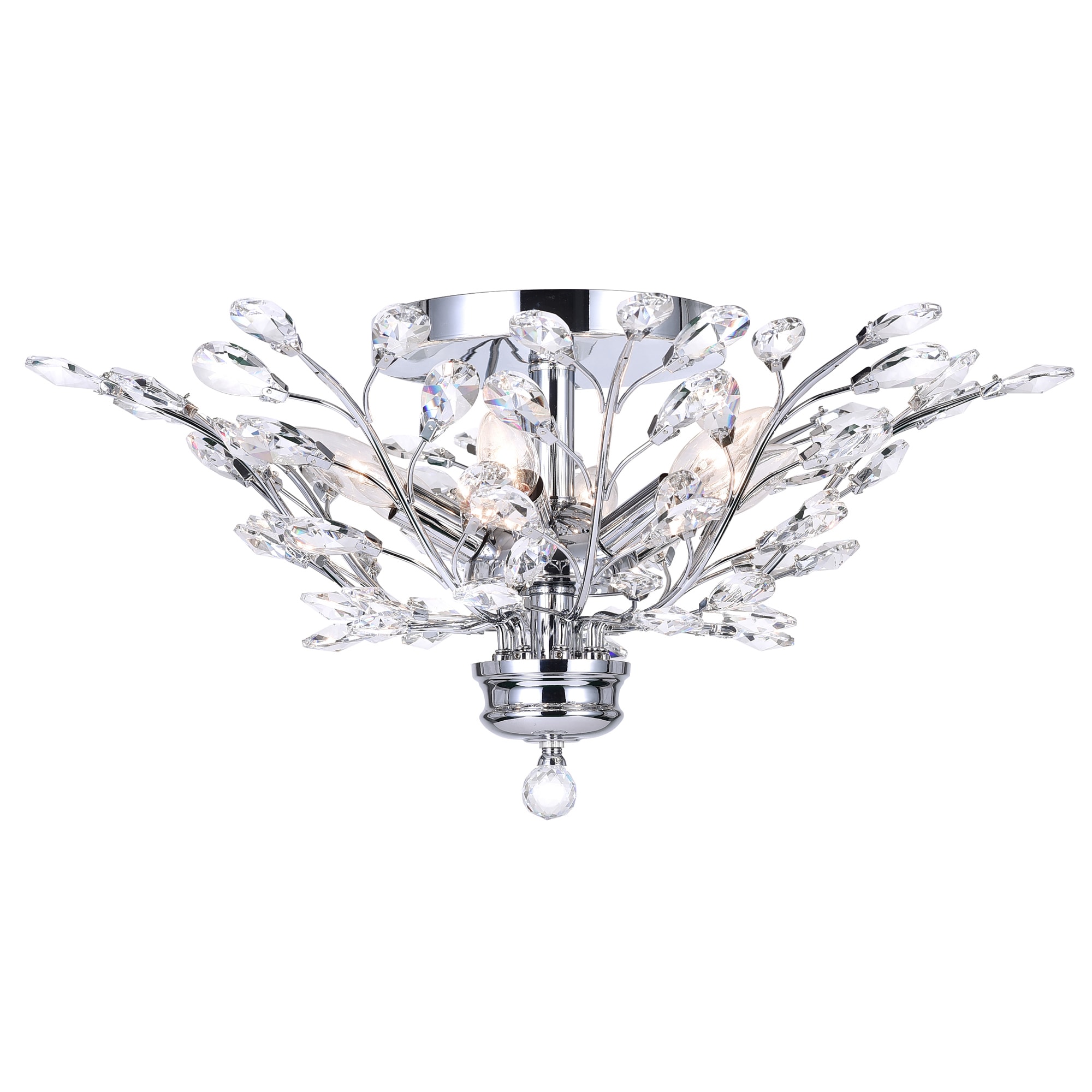 CWI Lighting 5206C22C Ivy 6 -Light 22-in Chrome Flush Mount Light