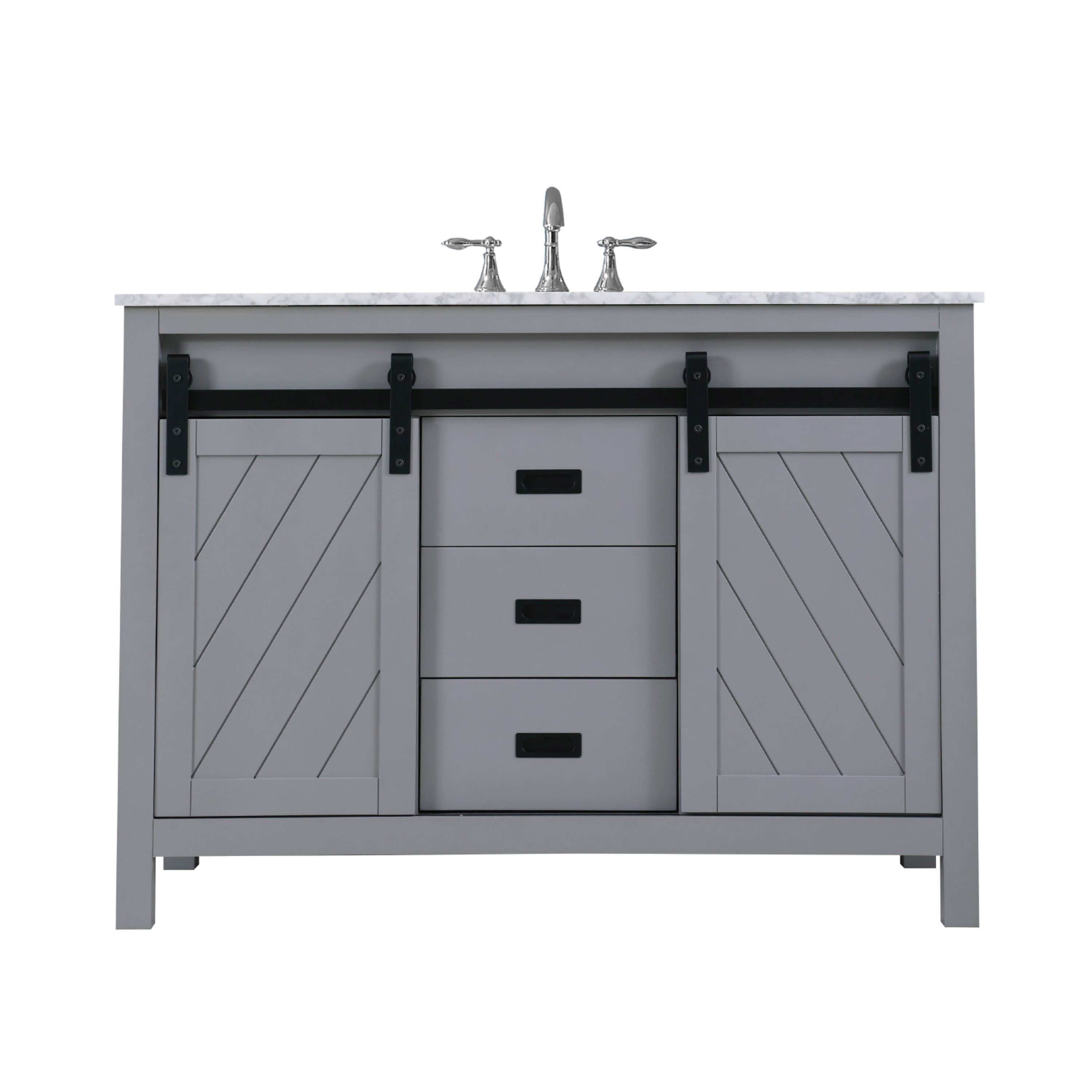 Altair 536048-GR-CA-NM Kinsley 48-in Gray Undermount Single sink Bathroom Vanity with Carrara White Marble Top