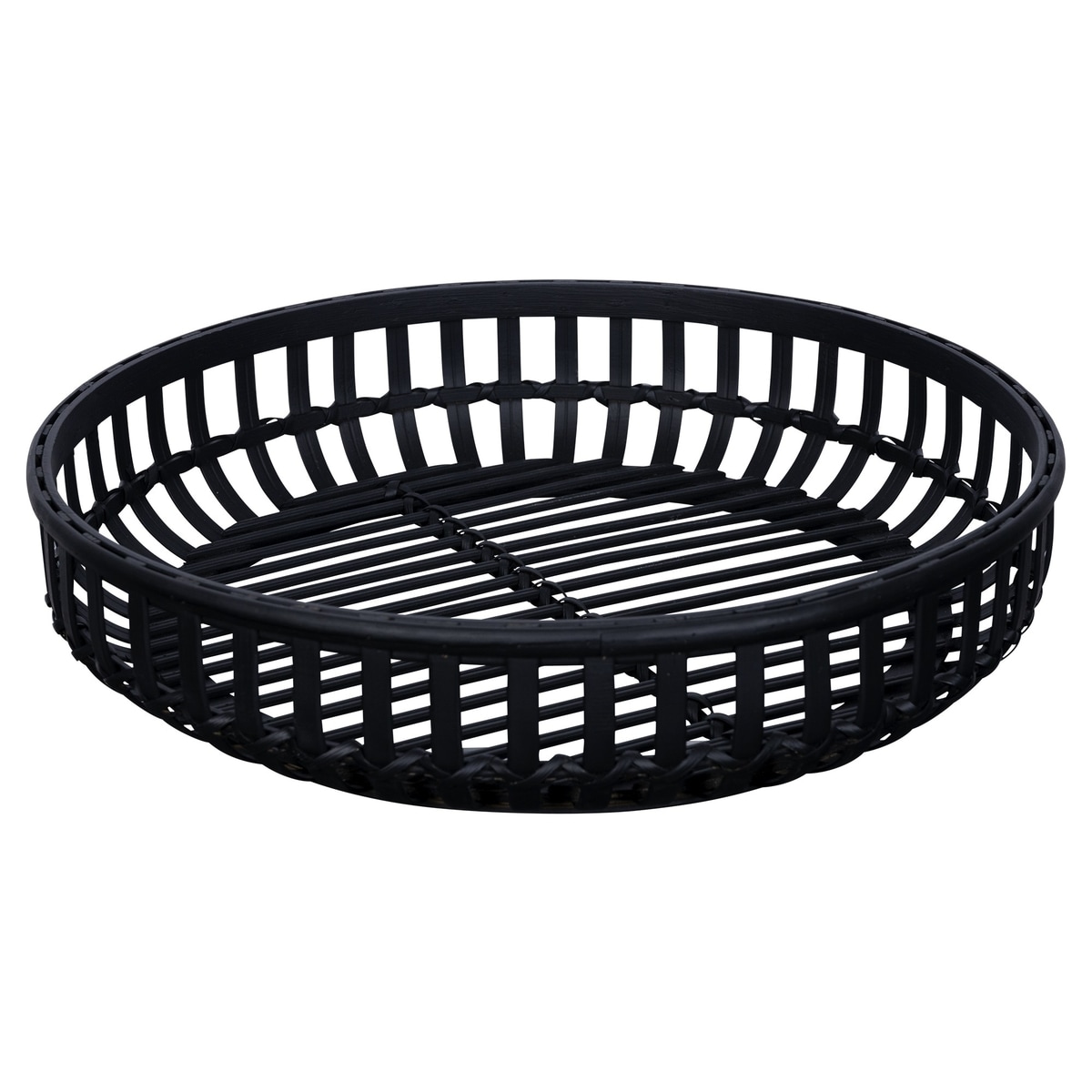 HomeRoots 4000389263 3.25-in x 14-in Black Round Serving Tray