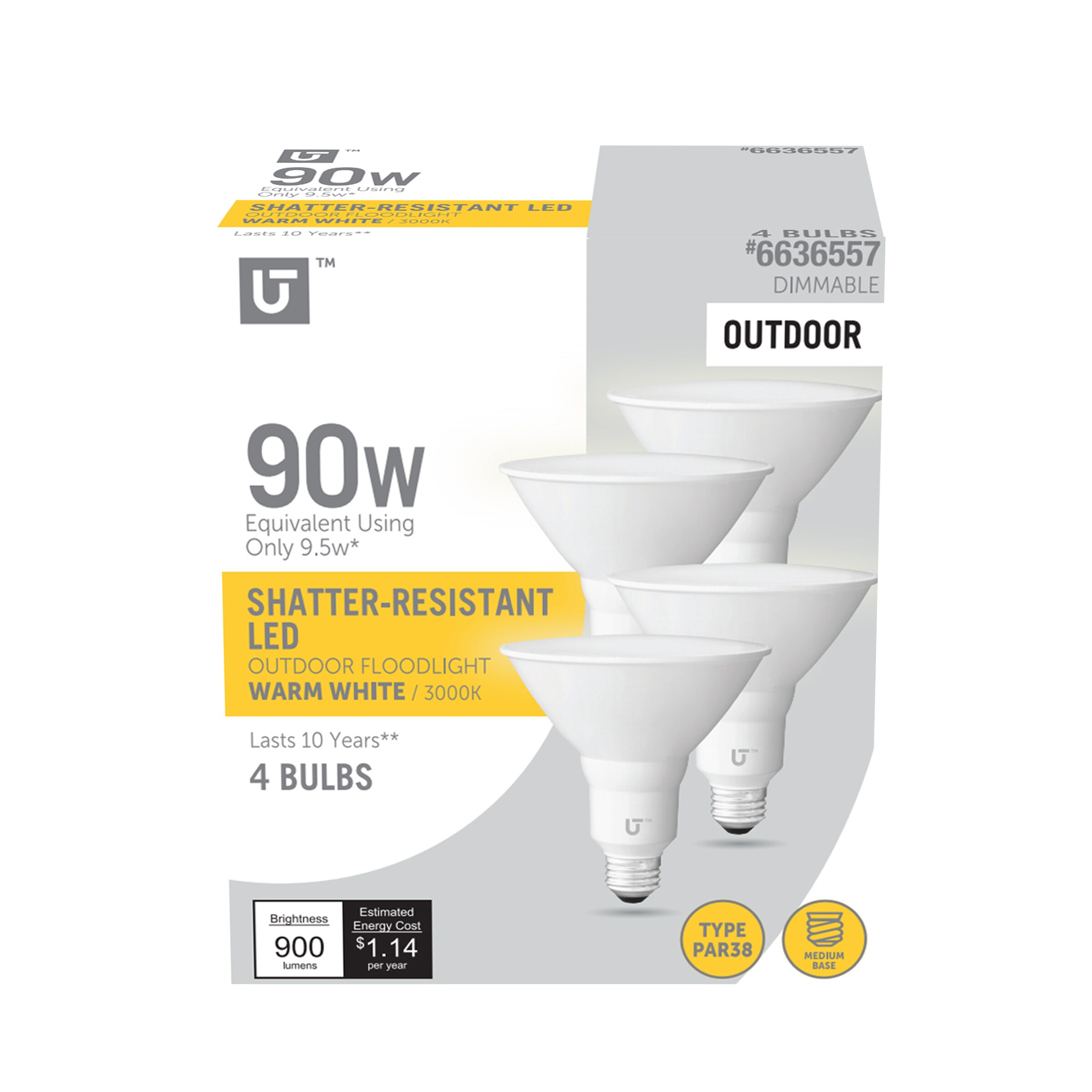 Utilitech YGA08C57-9.5W-830 Led-Flood-Spot-Light-Bulbs - View #3