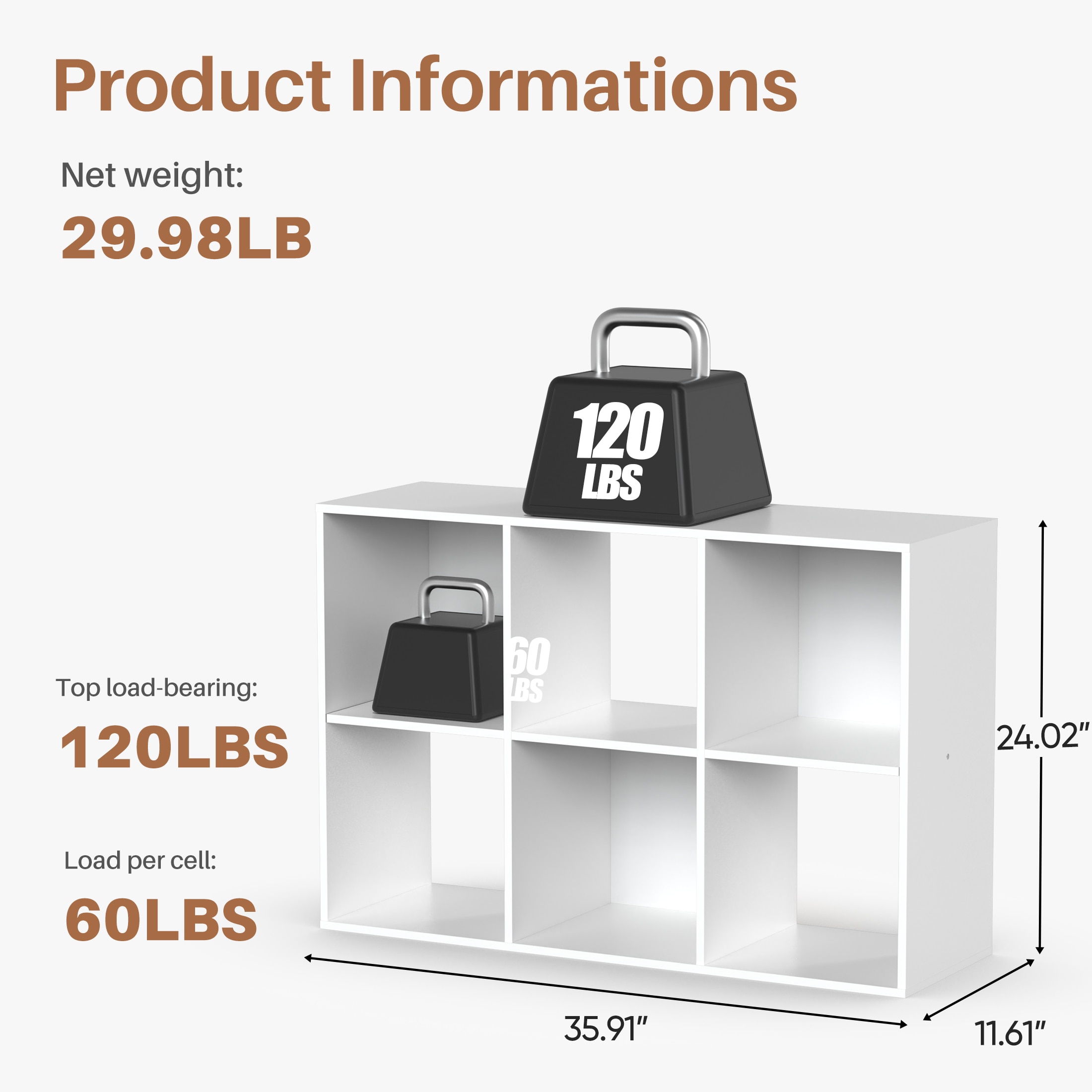 Sweetcrispy L-SG-GS6-WT Laminate-Storage-Cubes - View #6