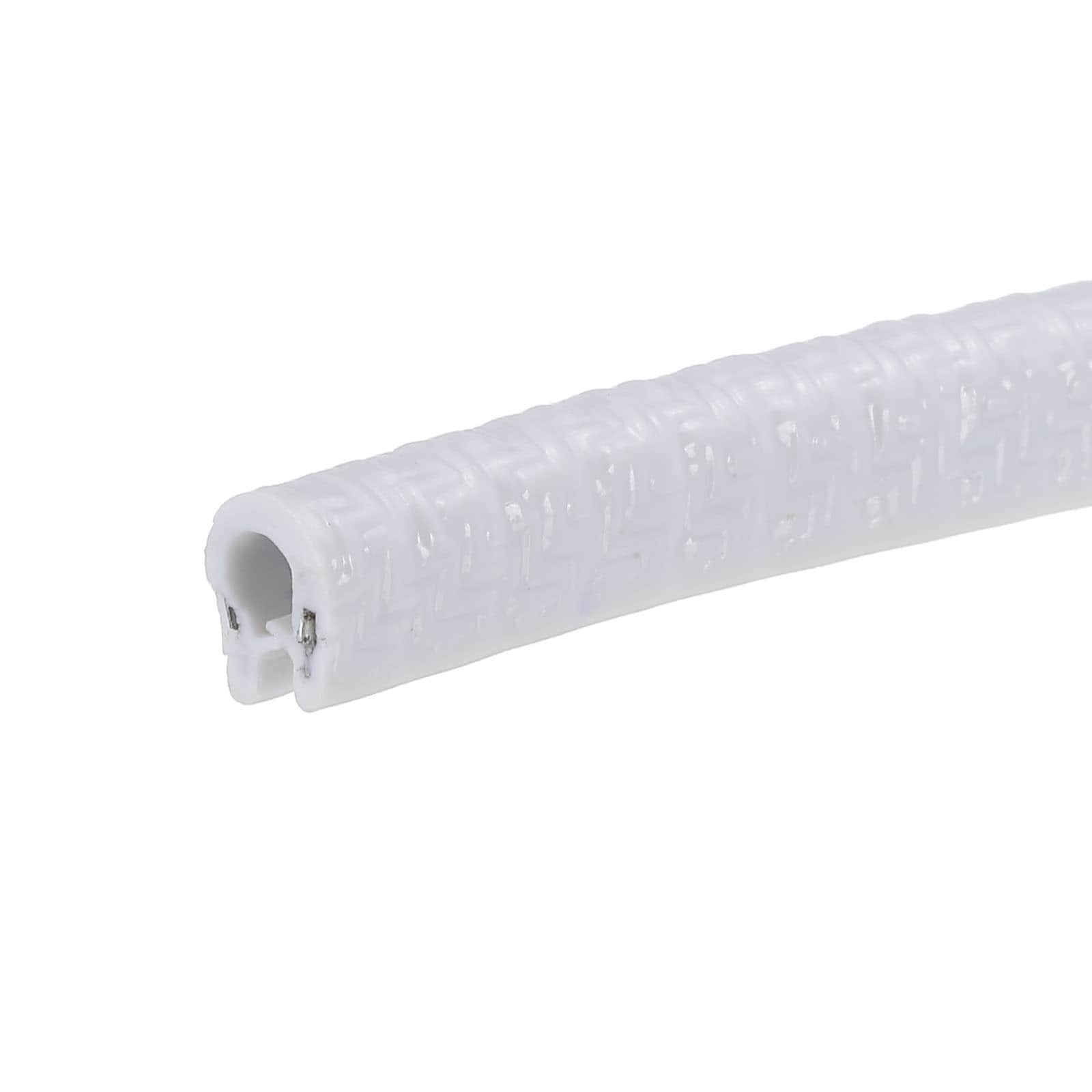 Unique Bargains - Edge Trim White U Shape Edge Protector Rubber with Steel Clips Fits 1/64 Inch-1...