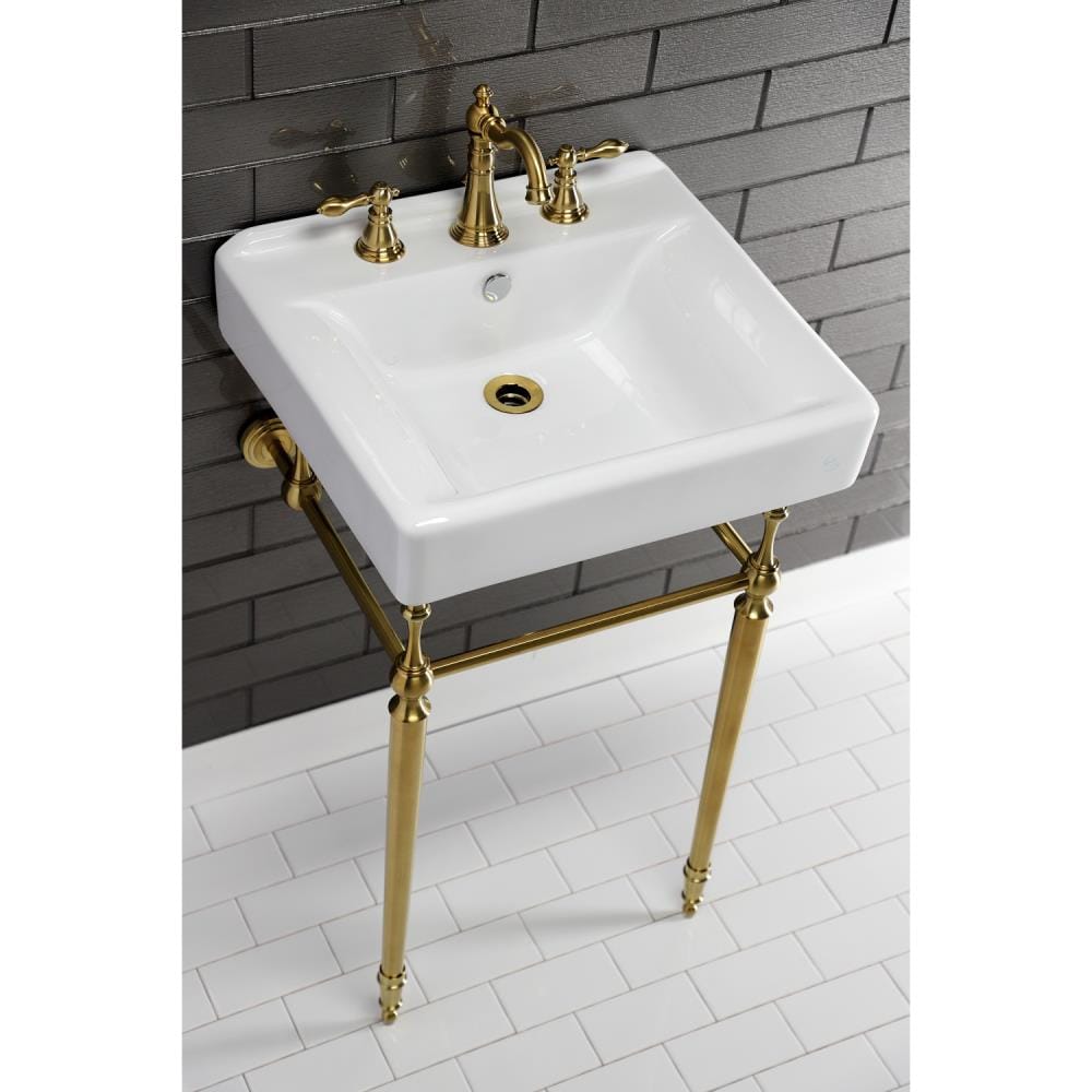 Kingston Brass Edwardian Brushed Brass Stainless Steel Wall-mount Console  Sink Base (16-in x 15.5-in x 30-in) at