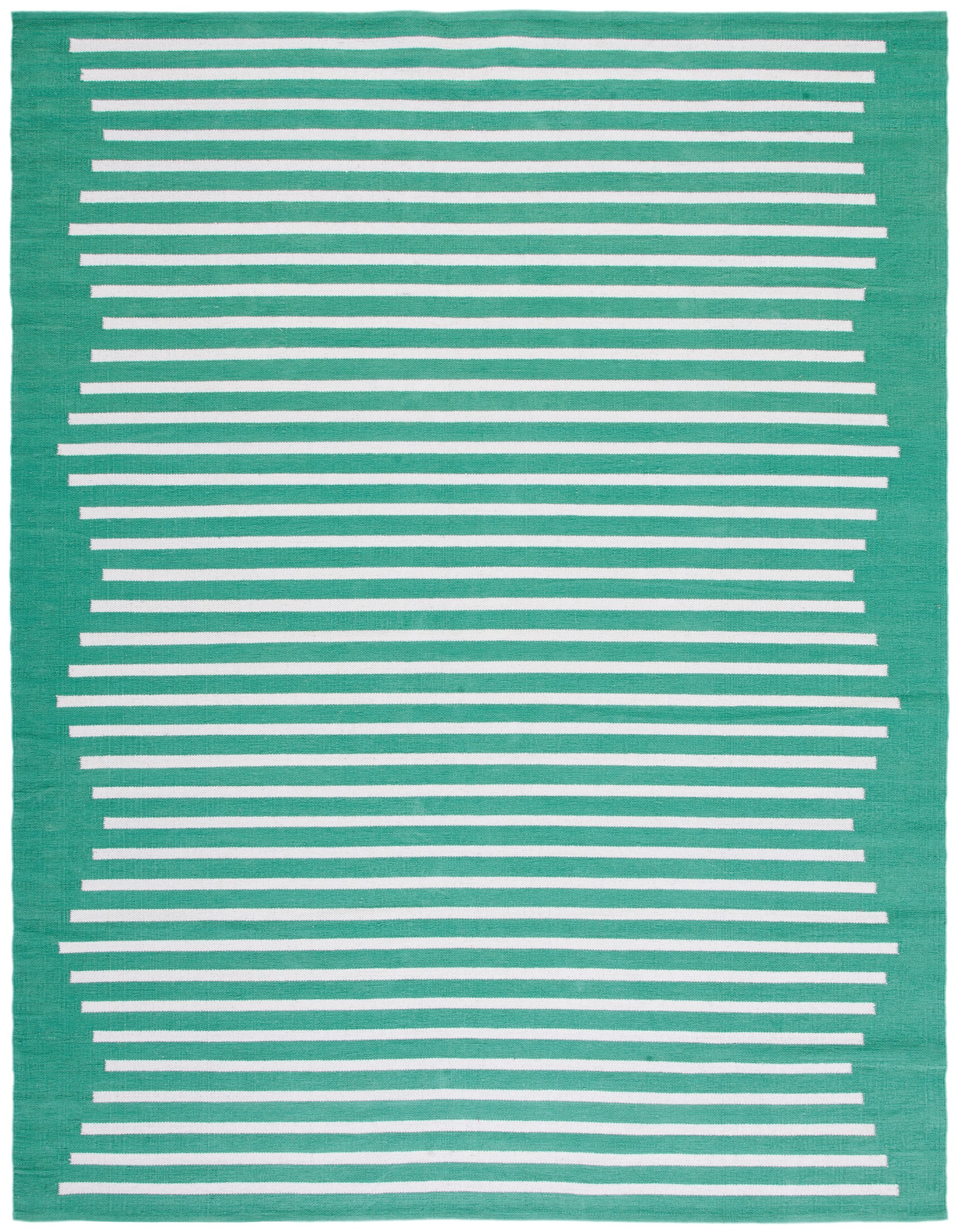 Safavieh MTK313Y-8 Montauk Nicoletta 8 x 10 (ft) Cotton Dark Green/Ivory Rectangular Indoor Abstract Bohemian/Eclectic Area rug