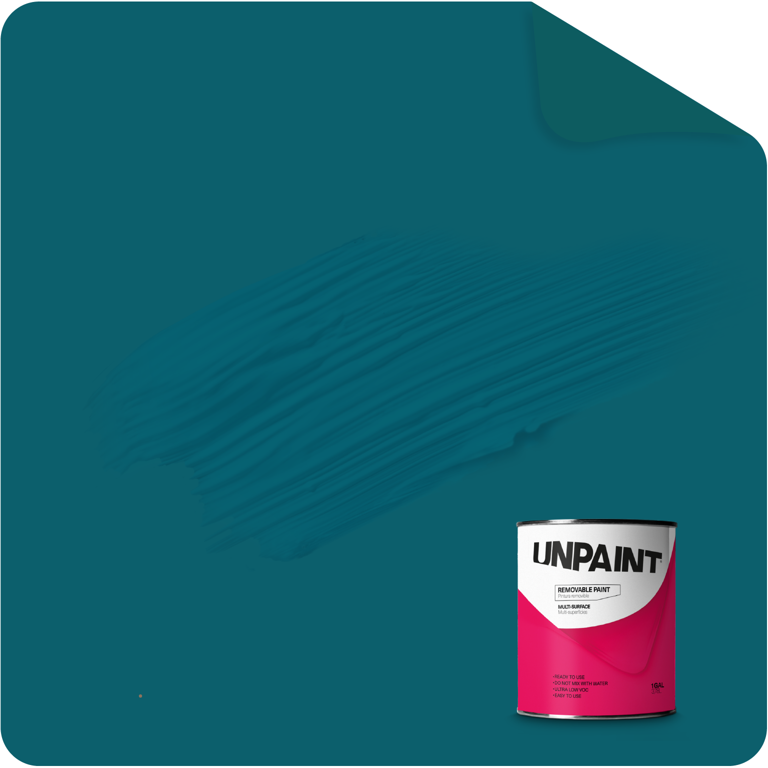 UNPAINT #0C5F6C Matte Teal Ripple Cobalt Water-based Interior Paint ( 1-quart )
