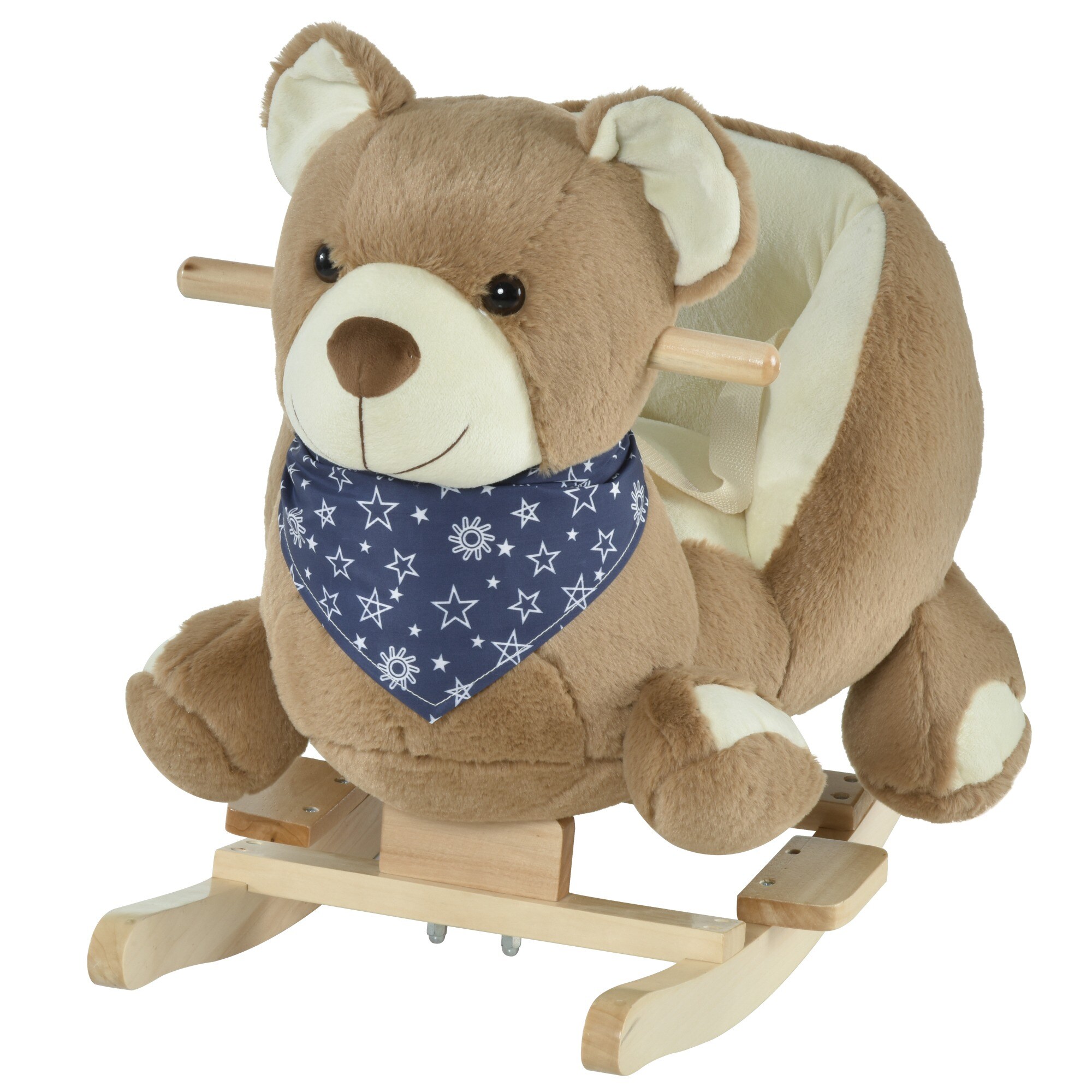 HyperDrop Cart Bear Themed Plush Animal Rocker Riding Horse Lullaby ...