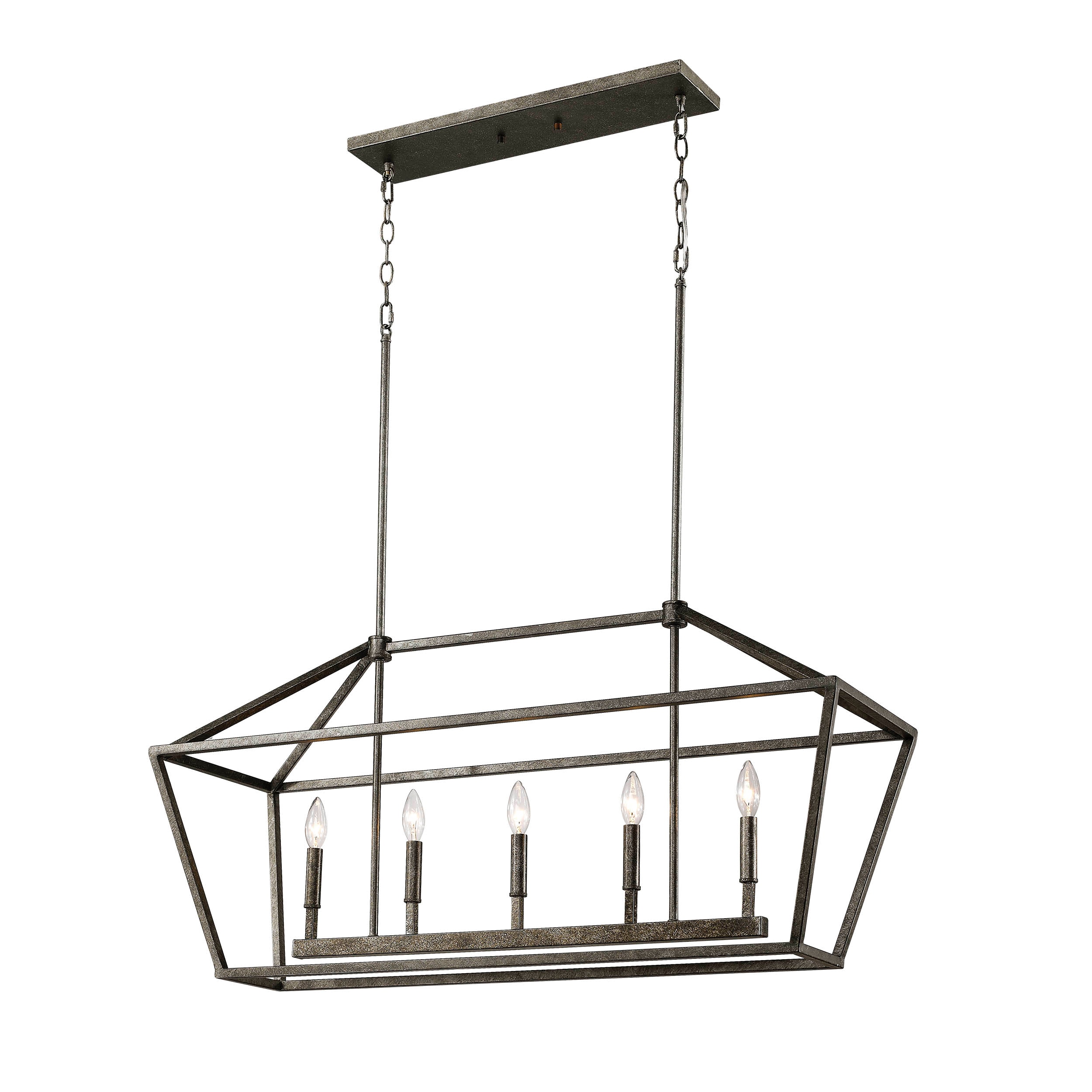 Millennium Lighting 3245-AS 5 -Light Antique silver Transitional Lantern Large Hanging Pendant light