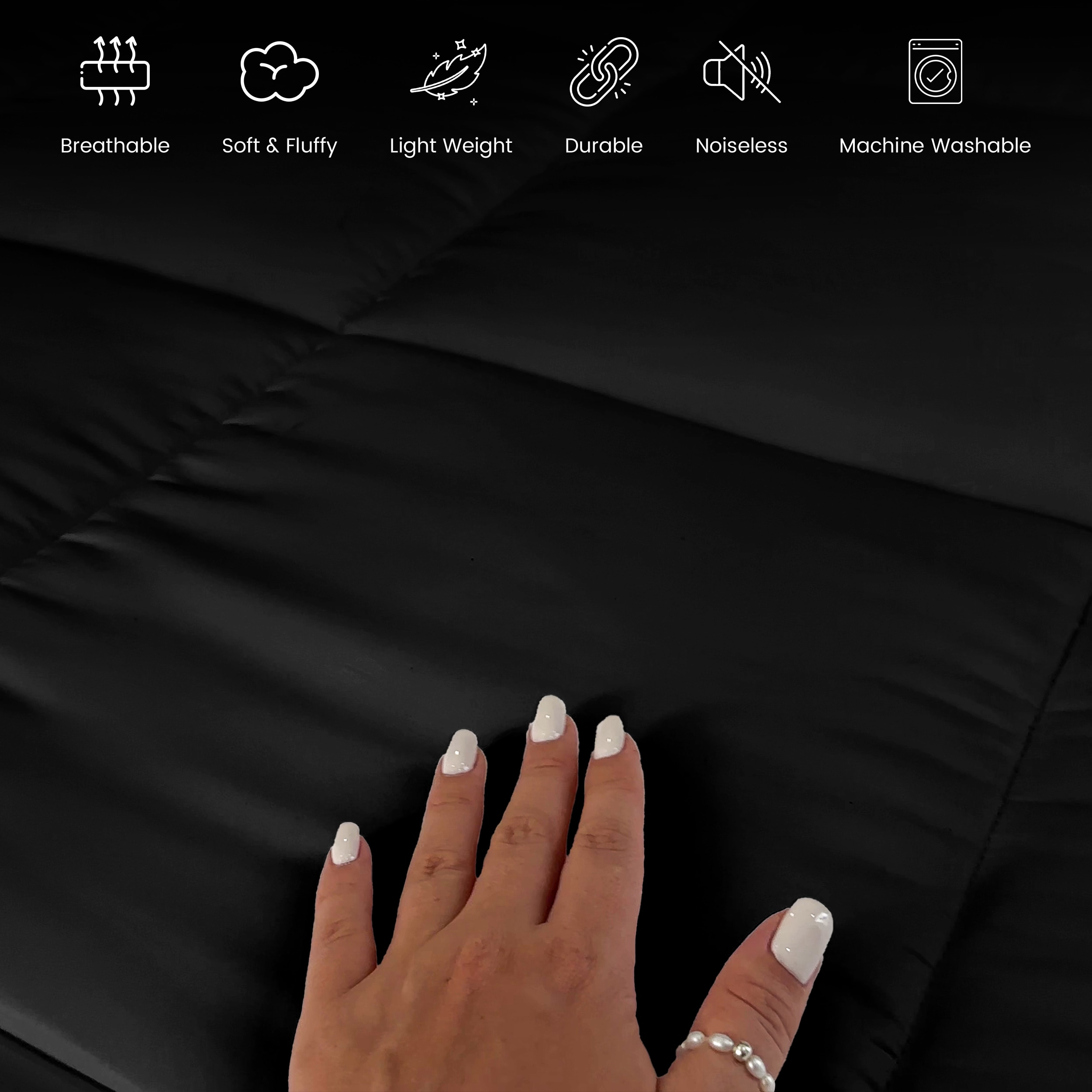 Lux Decor Collection COMFRT Q BLK Comforters-And-Bedspreads - View #4