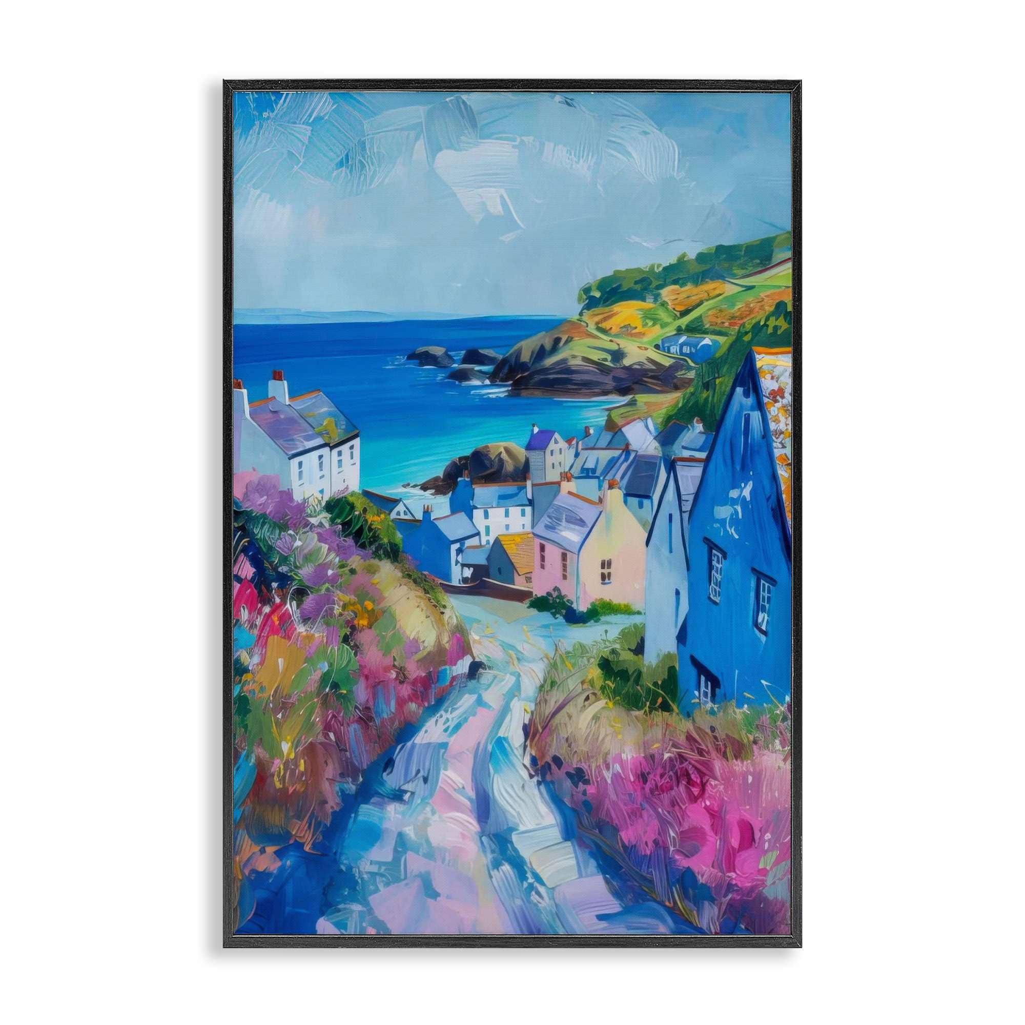 Stupell Industries BT-727-FR-20X30 Seaside Town Overlook Framed Giclee design by LSR Design Studio