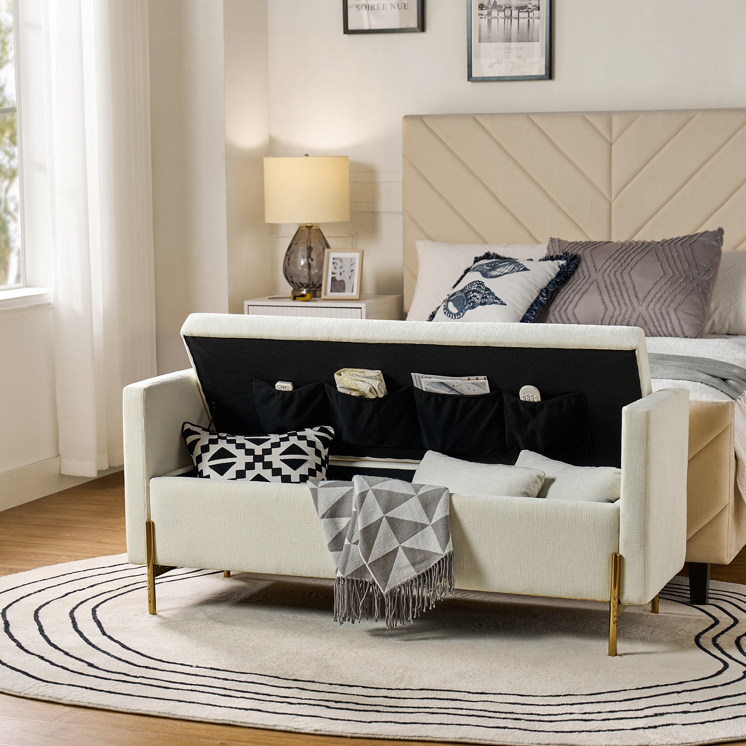 14 Karat Home BEM0876-IVY bench - View #3
