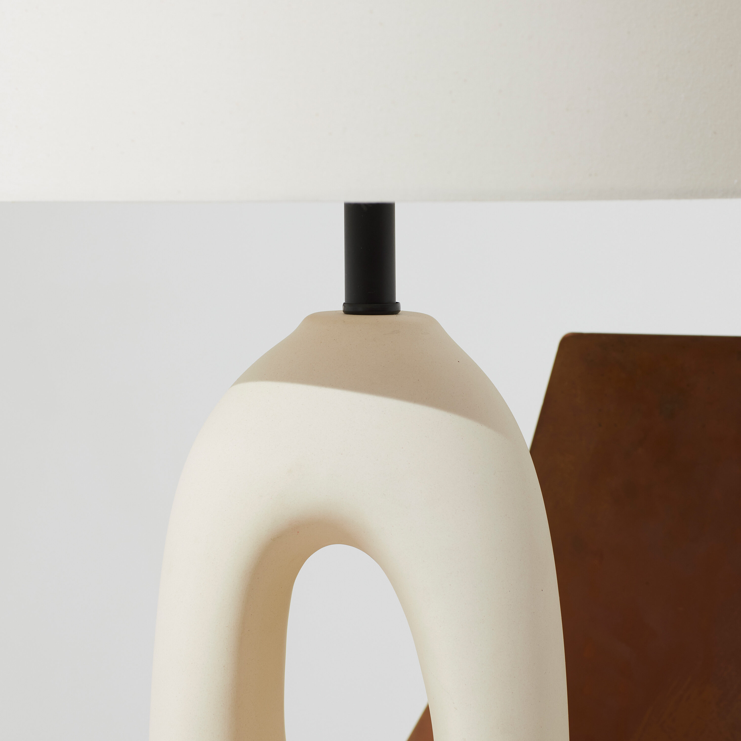 Artemis 22" White Ceramic Table Lamp with Cotton Shade