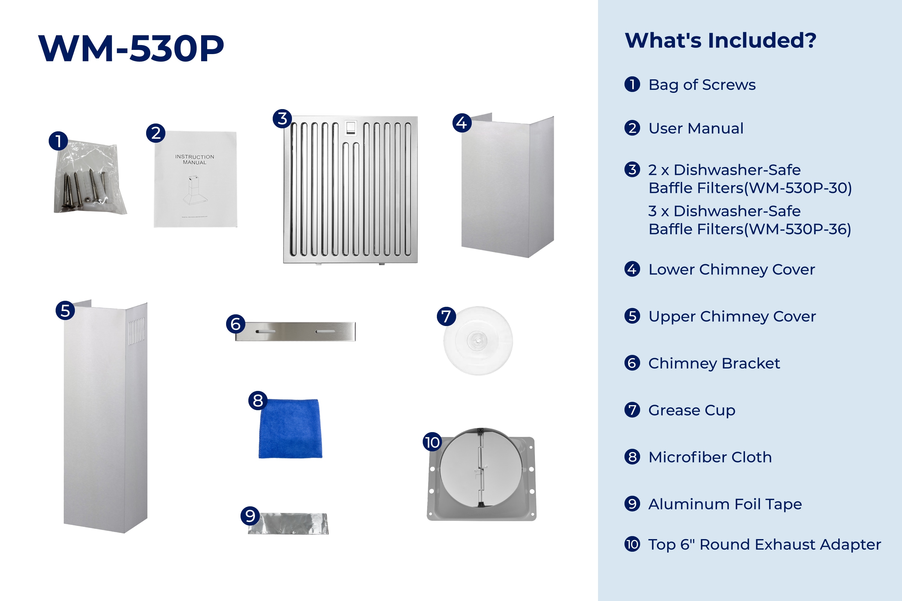 Hauslane WM-530SS-36 Wall-Mounted-Range-Hoods - View #10