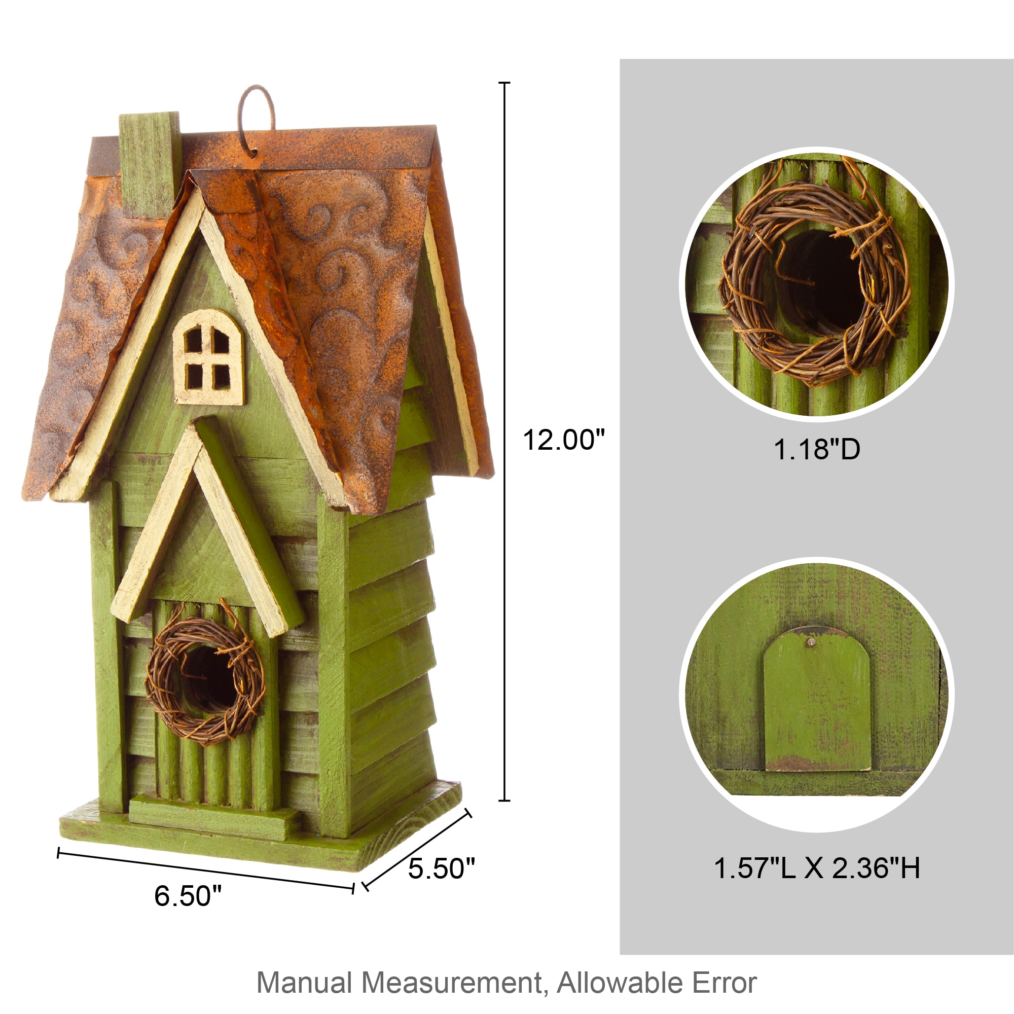 Glitzhome 12-in H Multi Wood Decorative Bird House in the Bird Houses ...