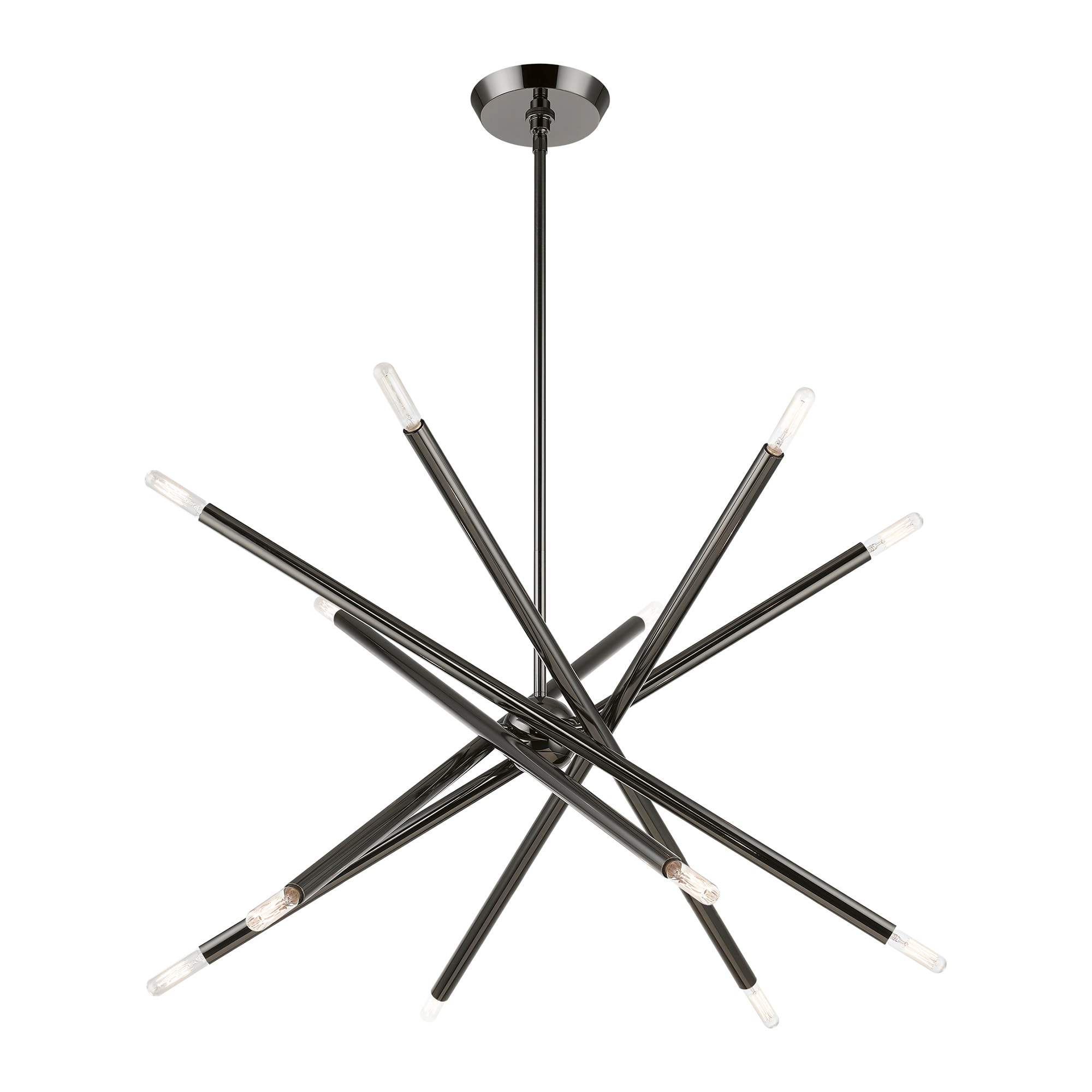 Soho Asymmetrical 12-Light Black Chrome Sputnik Chandelier