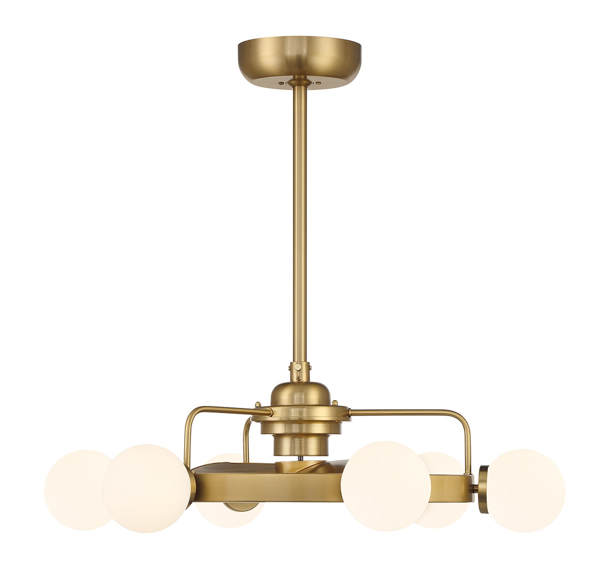 Savoy House 30-FD-345-322 Gibson 14-in Integrated LED Warm Brass with Gold Blades Fandelier - Remote Included ( 3 -Blade )
