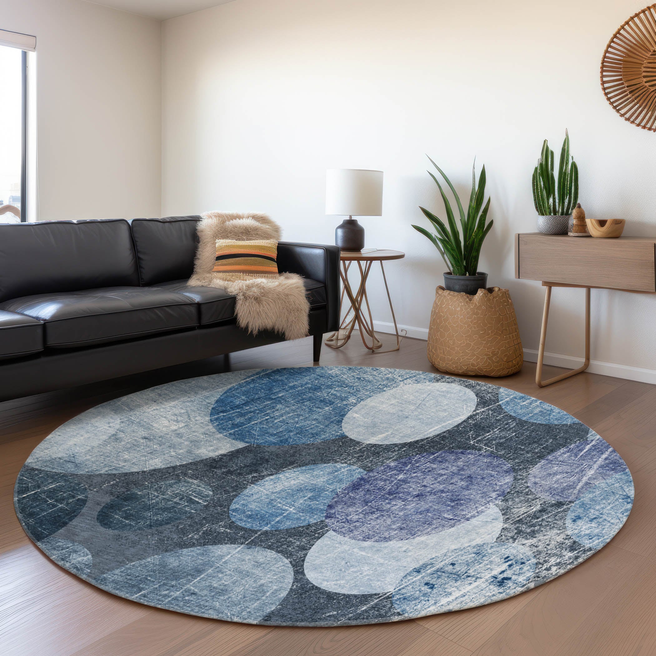 Addison Rugs AMF555TP8RO Mayfield AMF555TP 8 x 8 (ft) Loomed Polyester Taupe Round Indoor Geometric Machine washable Area rug