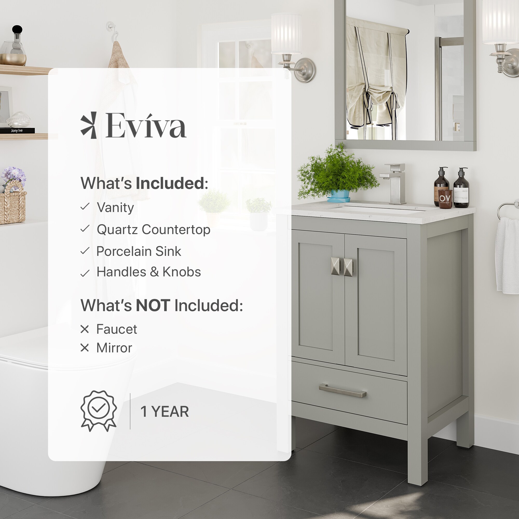 Eviva TVN414-24X18GR-Q Bath-Vanity-Combo - View #7