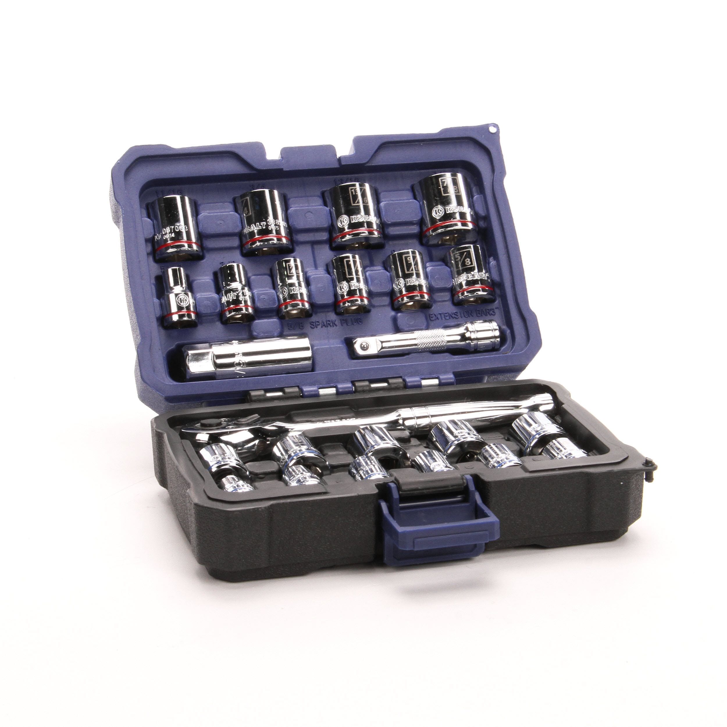 Standard SAE and Metric Sockets Mechanics Pro90 Ratchet Tool Set for sale online Kobalt 24 Pc 