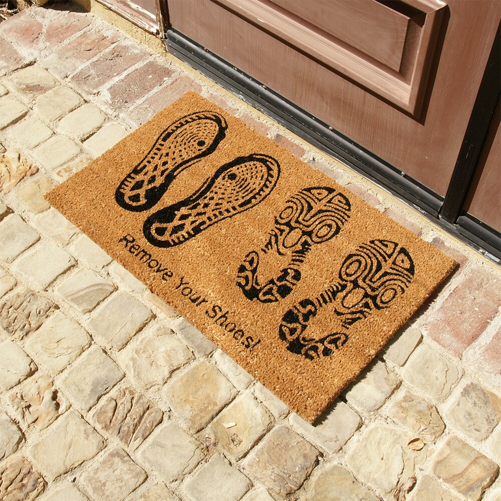 Rubber-Cal Remove Your Shoes - 18 in. x 30 in. Doormat 10-106-040