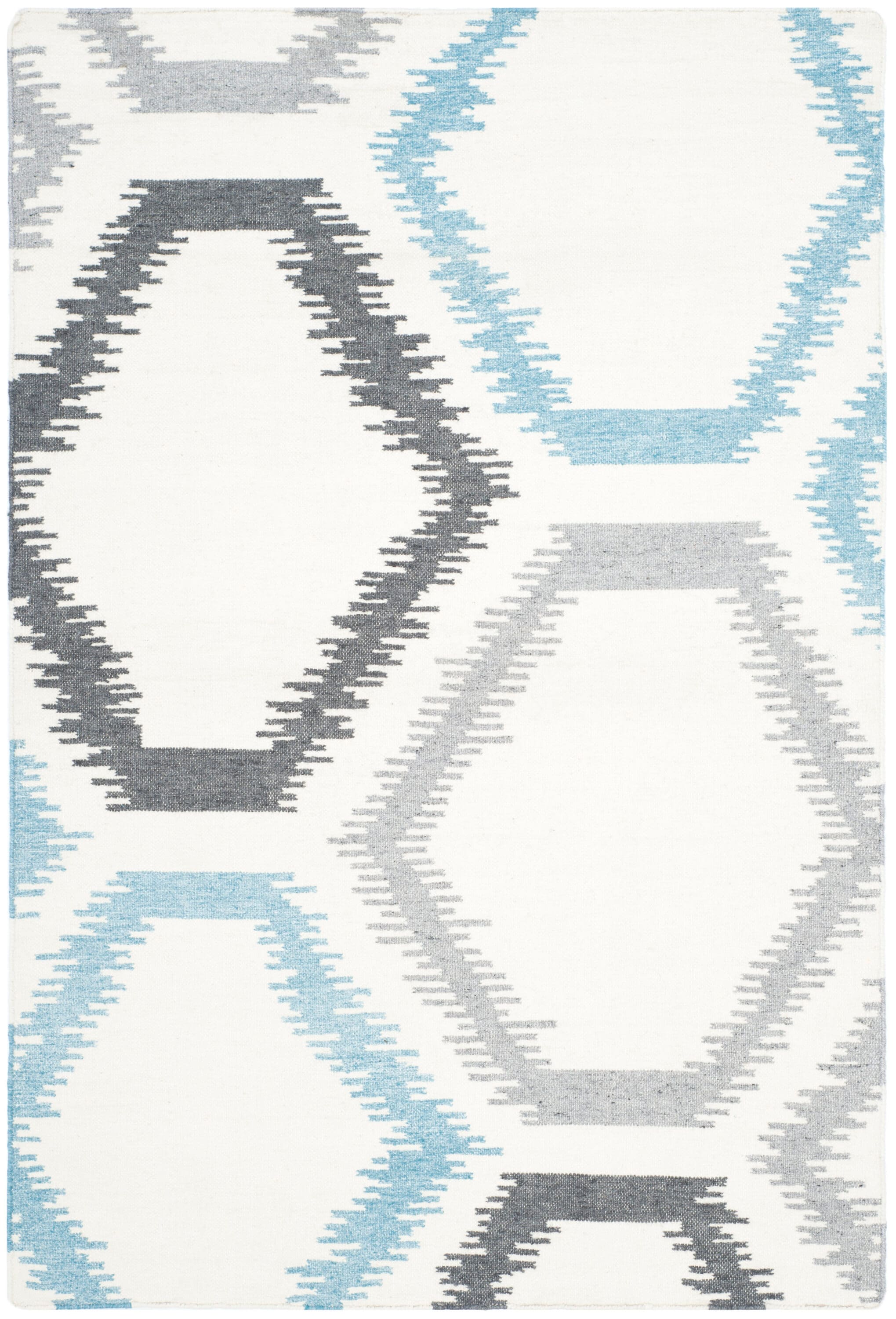 Dhurries 655A Ivory Multi 4 x 6 Rectangular Area rug