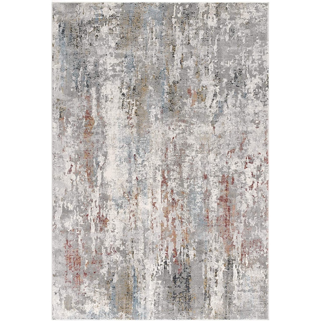 HomeRoots 4000391787 4 x 6 (ft) Viscose Gray Rectangular Indoor Abstract Area rug