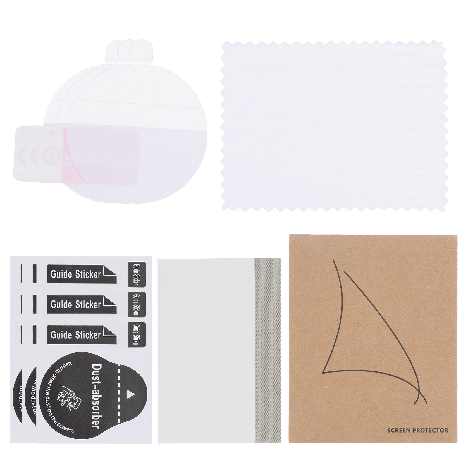 Harfington 3pcs Watch Glass Screen Protectors 25mm HD High Definition Anti-Scratch Waterproof Ultra-Thin TPU Universal Smartwatch Screen Protective Film with Cloth Sticker Scraping Card #S26051400UX3866