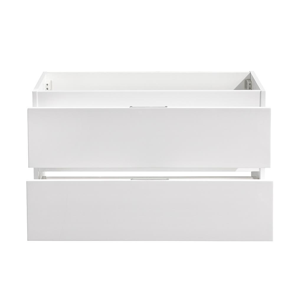 Valencia 36" Glossy White Wall Mount Single Sink Vanity Base