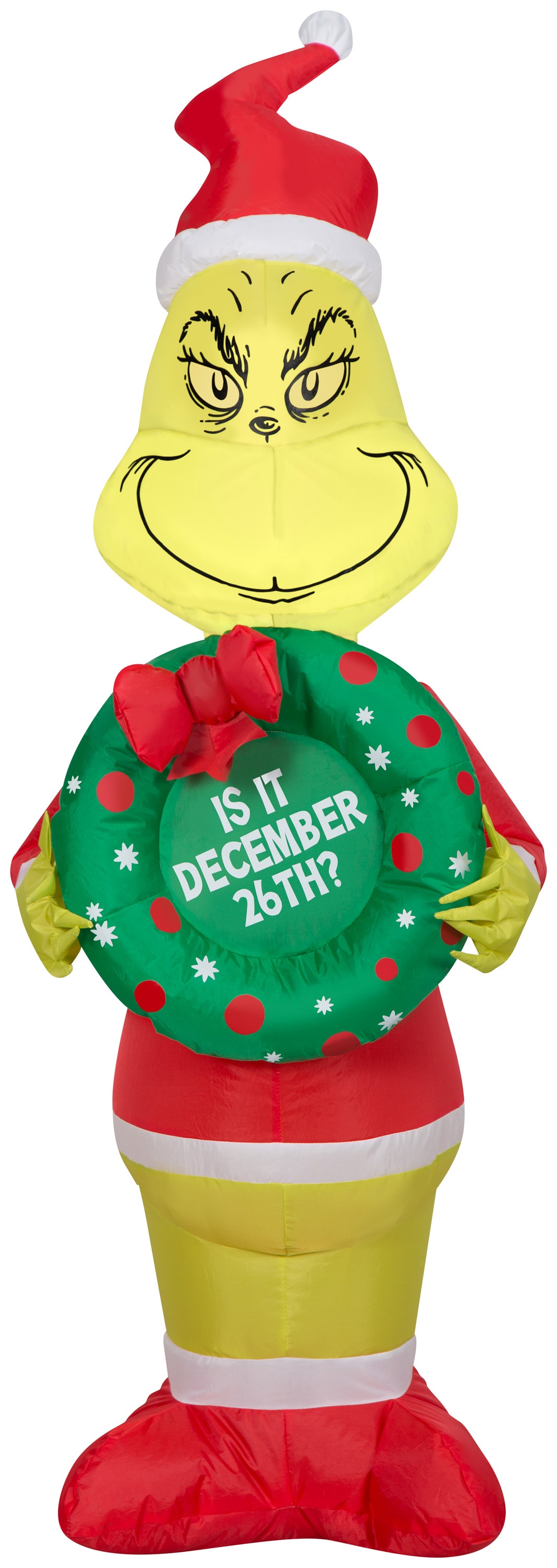 Gemmy 4-ft Lighted Dr. Seuss The Grinch Wreath Christmas Inflatable At 