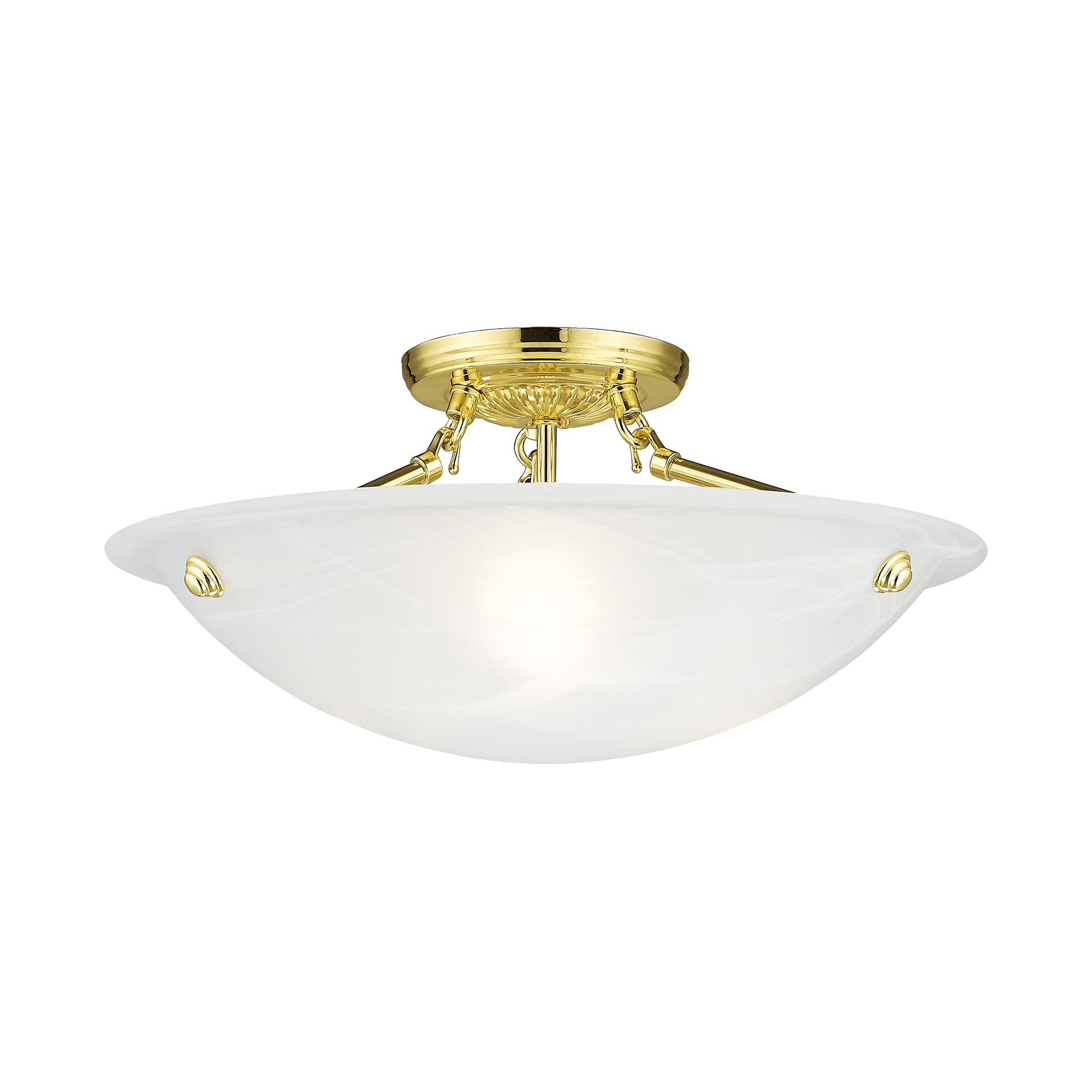 Livex Lighting 4273-02 Oasis 3 -Light 16-in Polished Brass Semi Flush Mount Light