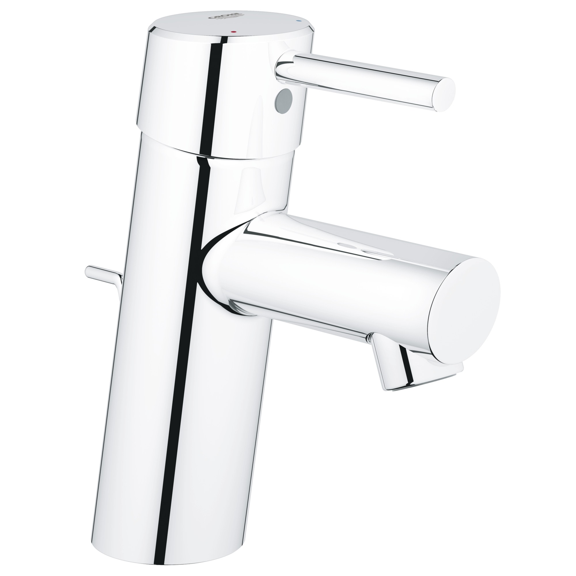 GROHE 3427000A Starlight Chrome Single hole 1-handle WaterSense Low-arc Residential Handle Bathroom Sink Faucet with Drain