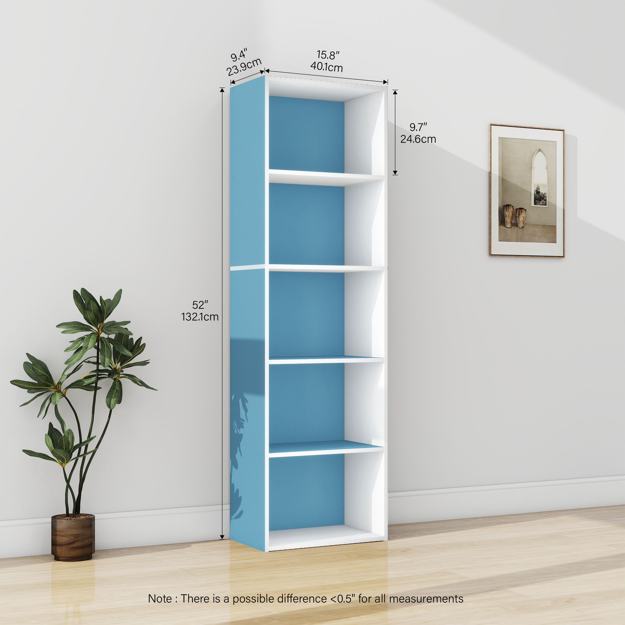 HomLux 11055WH/LBL-A bookcases - View #3