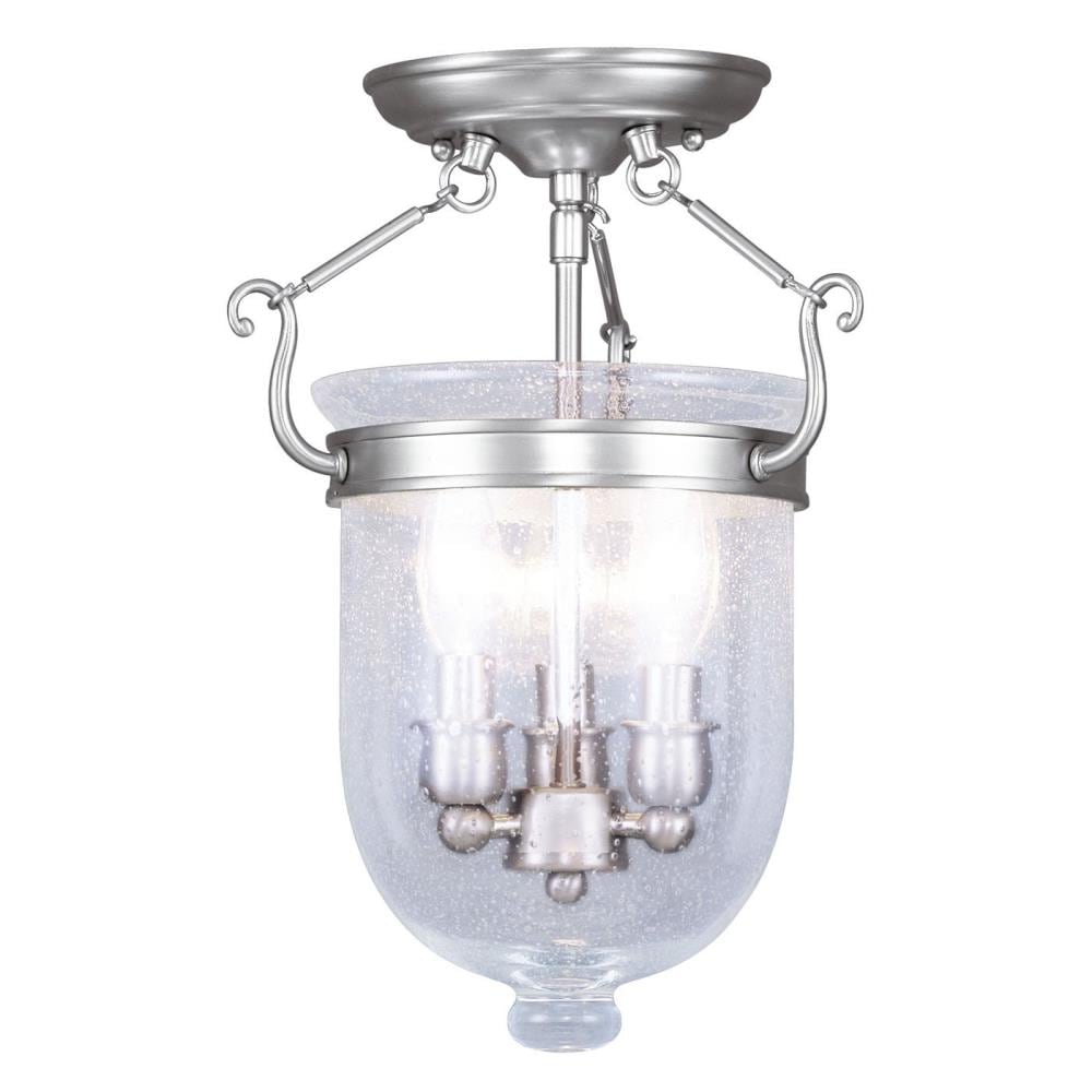 Livex Lighting 5081-91 Jefferson 3-Light Brushed Nickel Semi-Flush mount light