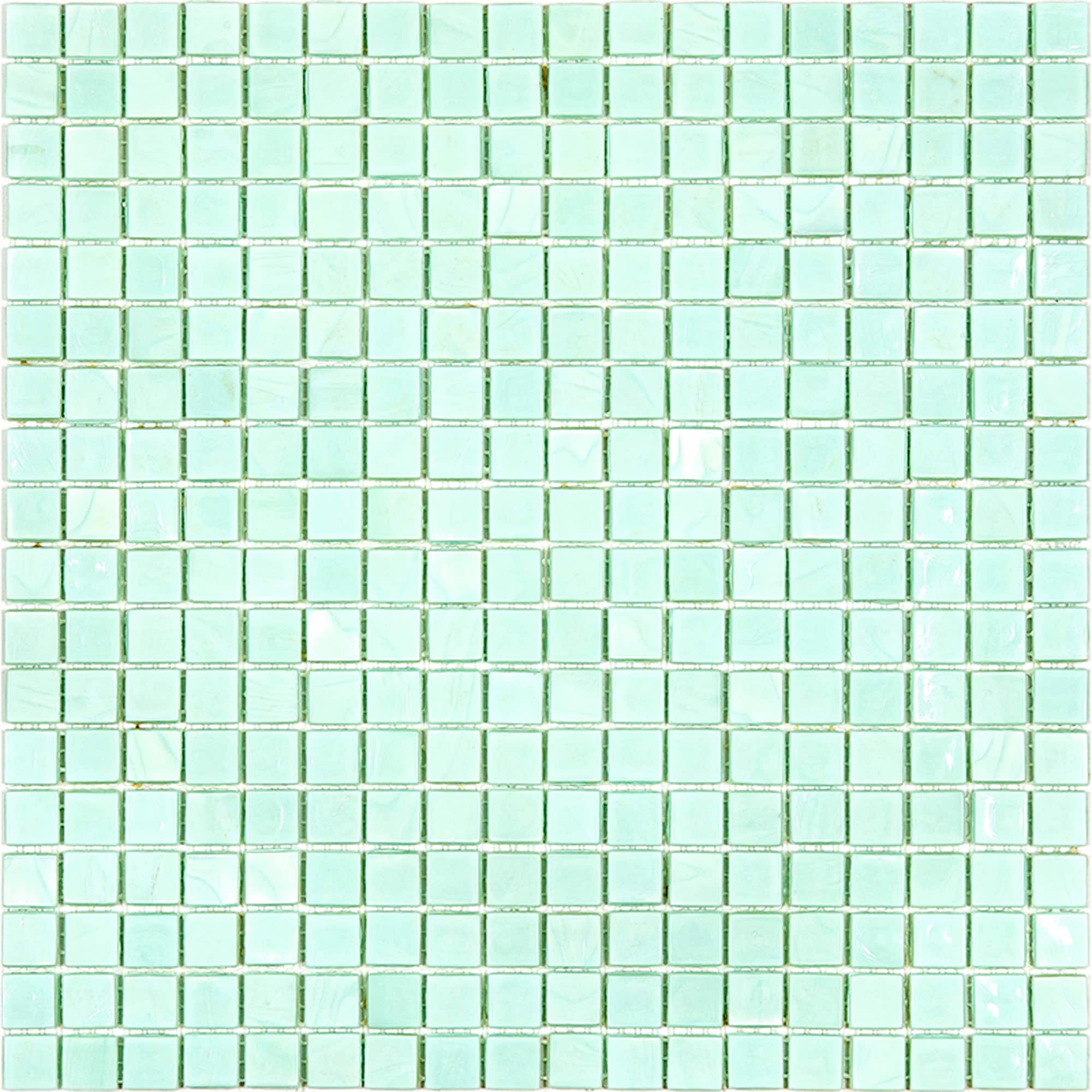 Skosh 11.6" Light Blue-Green Glossy Glass Mosaic Tile