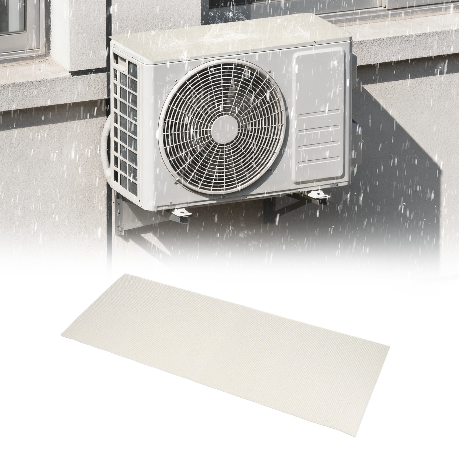 PATIKIL Air Conditioner Drip Cushion 39inch x 12inch x 5/32inch Self-Adhesive AC Rain Cover Air Conditioner Top Pad for Reducing Dropping Noise Window AC Units White
