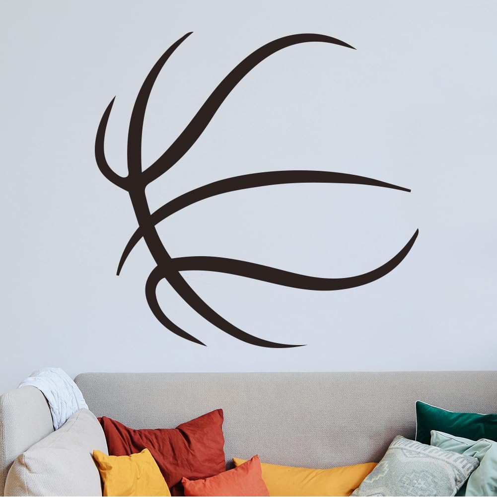 Phewnyzo  Basketball Wall Stickers Black Vinyl Art Decor for Kids Room Bedroom Classroom Nursery Large Sheet Easy to Apply Sports Design