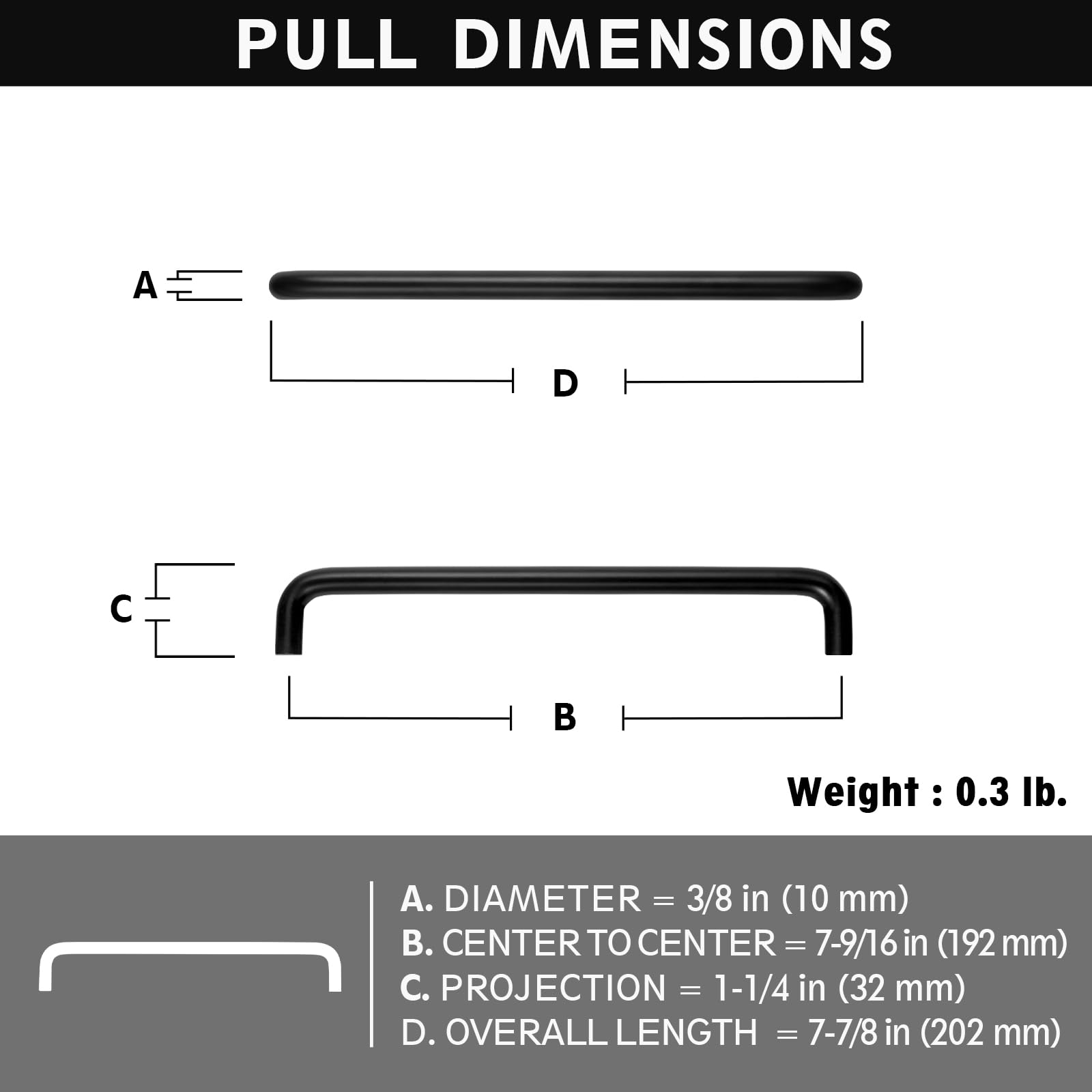 Miaokesen 7385B-192-P Cabinet-Pulls - View #2