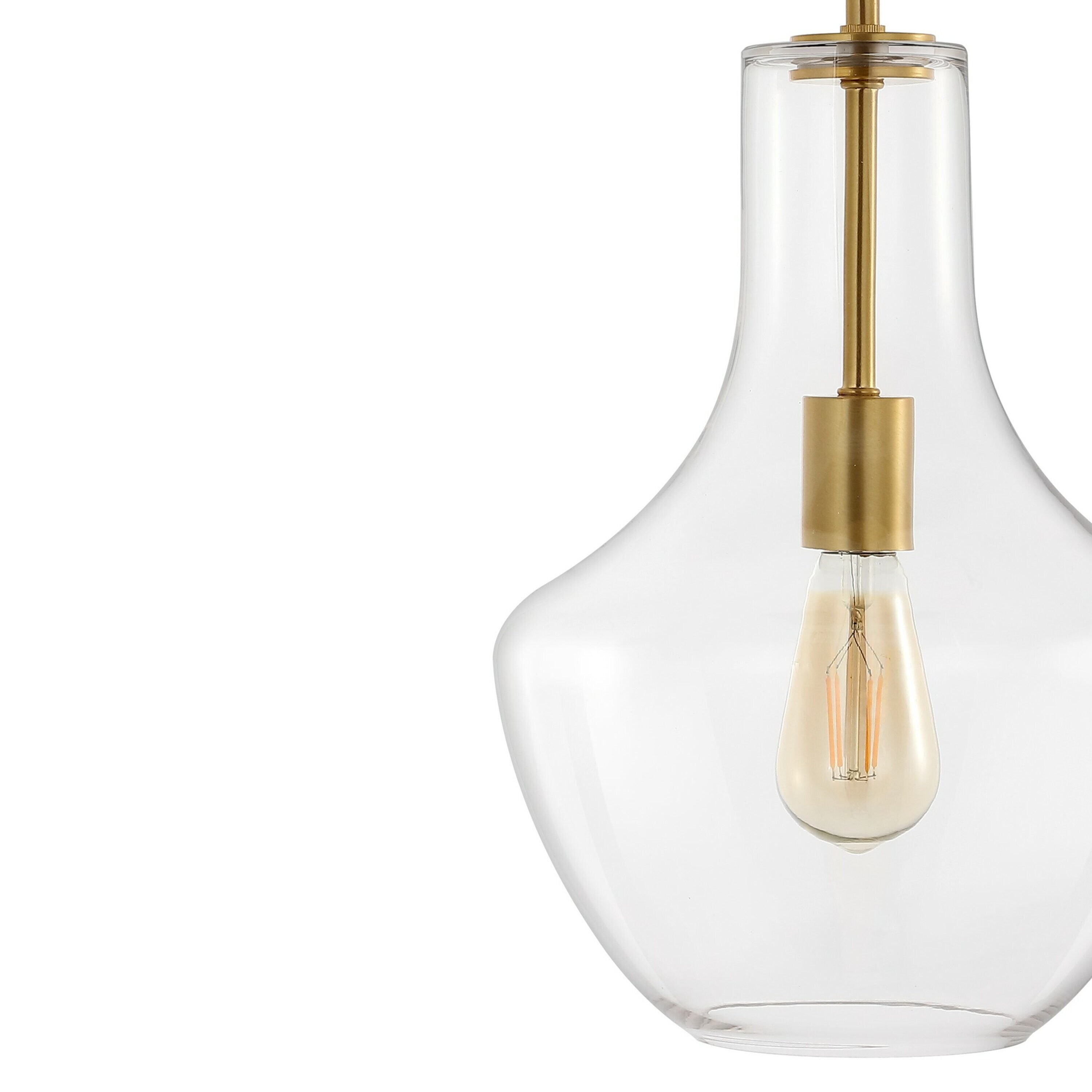 Watts 10.5" Gold and Clear Glass LED Pendant Light