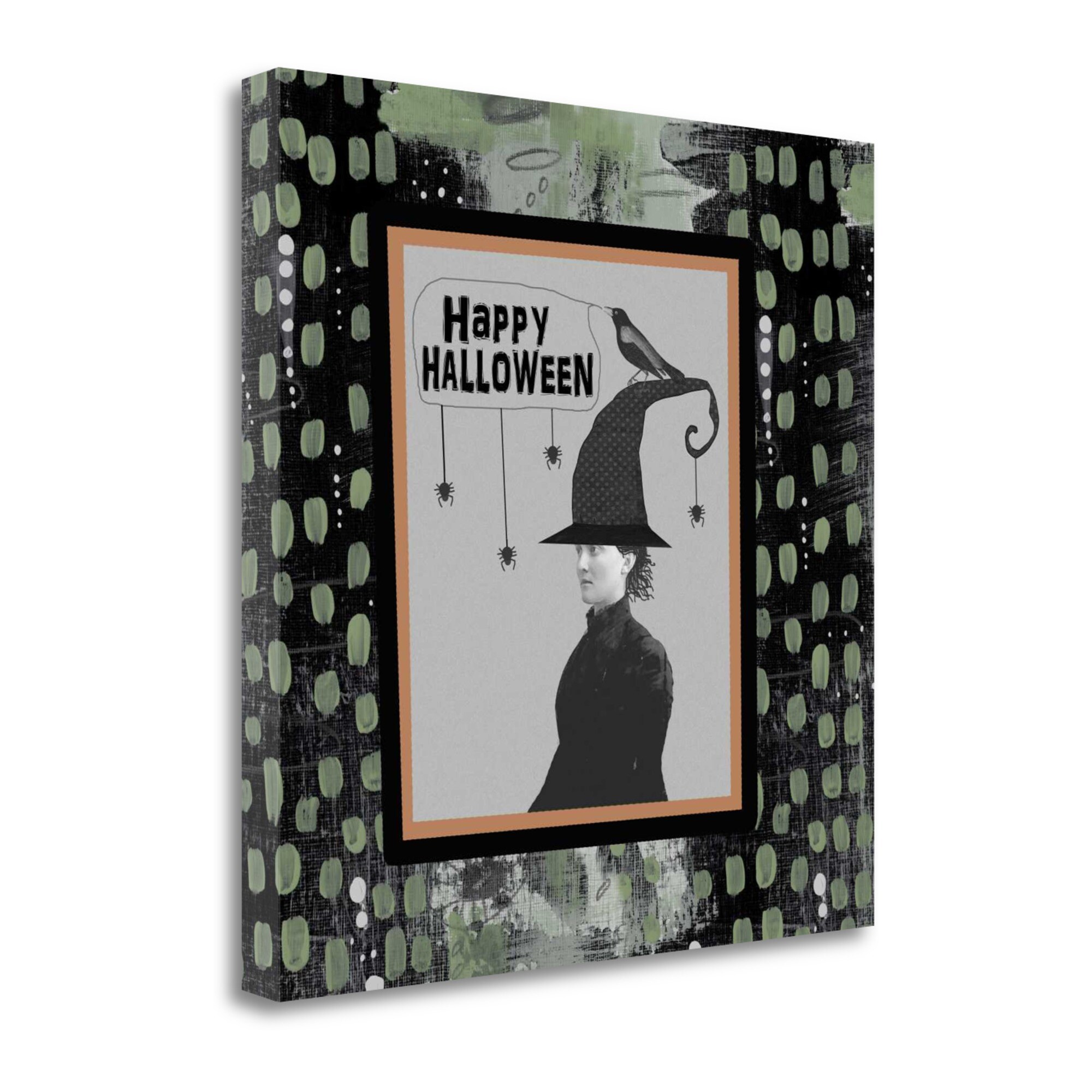 Tangletown Fine Art SBSO1072-3030C Halloween Witch and Crow Sarah Ogren 30-in H x 30-in W People Print on Canvas